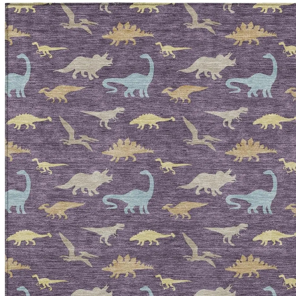 10' X 14' Plum And Purple Geometric Washable Indoor Outdoor Area Rug Homeroots Outdoor