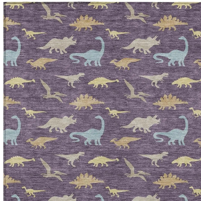 10' X 14' Plum And Purple Geometric Washable Indoor Outdoor Area Rug Homeroots Outdoor