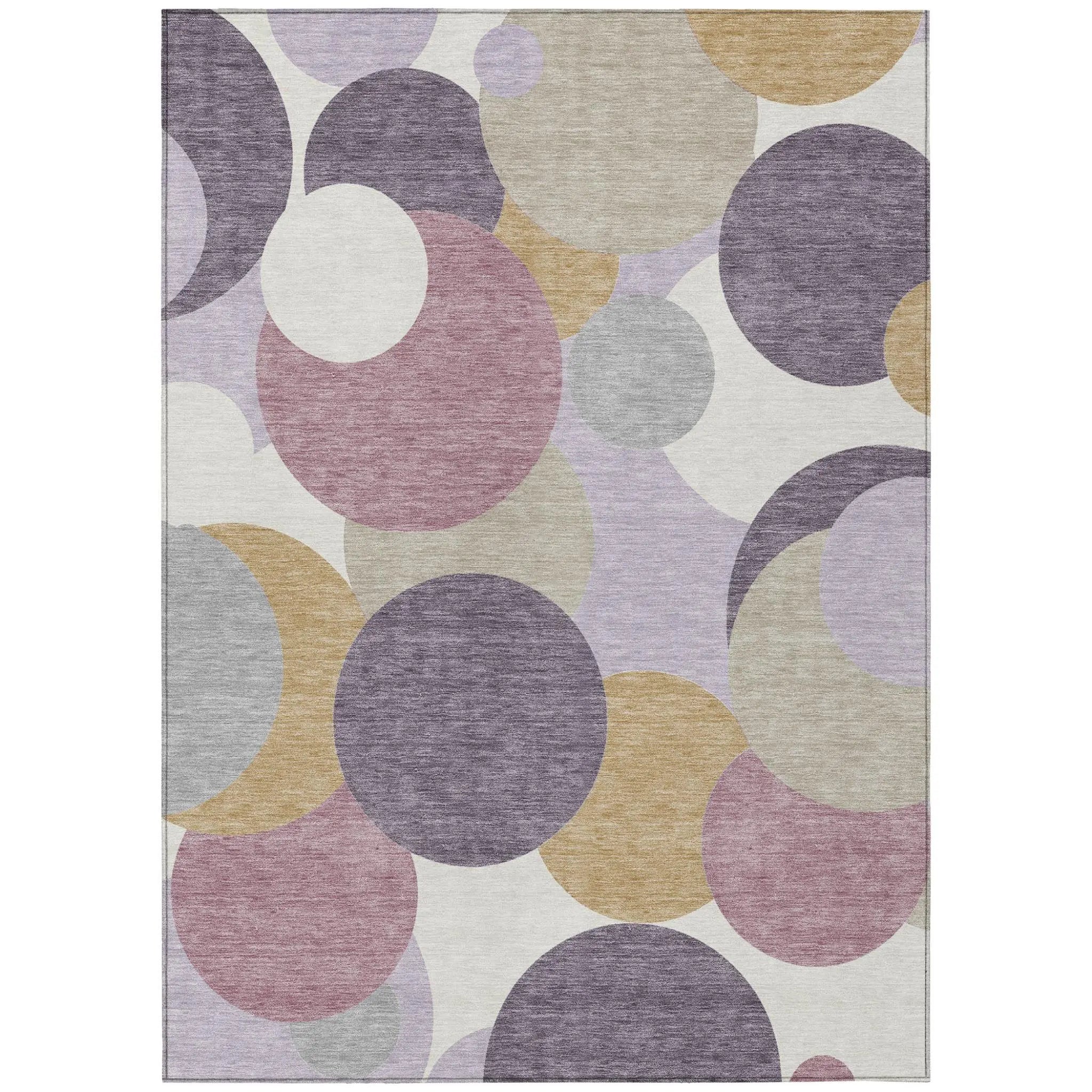 10' X 14' Plum And Purple Geometric Washable Indoor Outdoor Area Rug Homeroots Outdoor