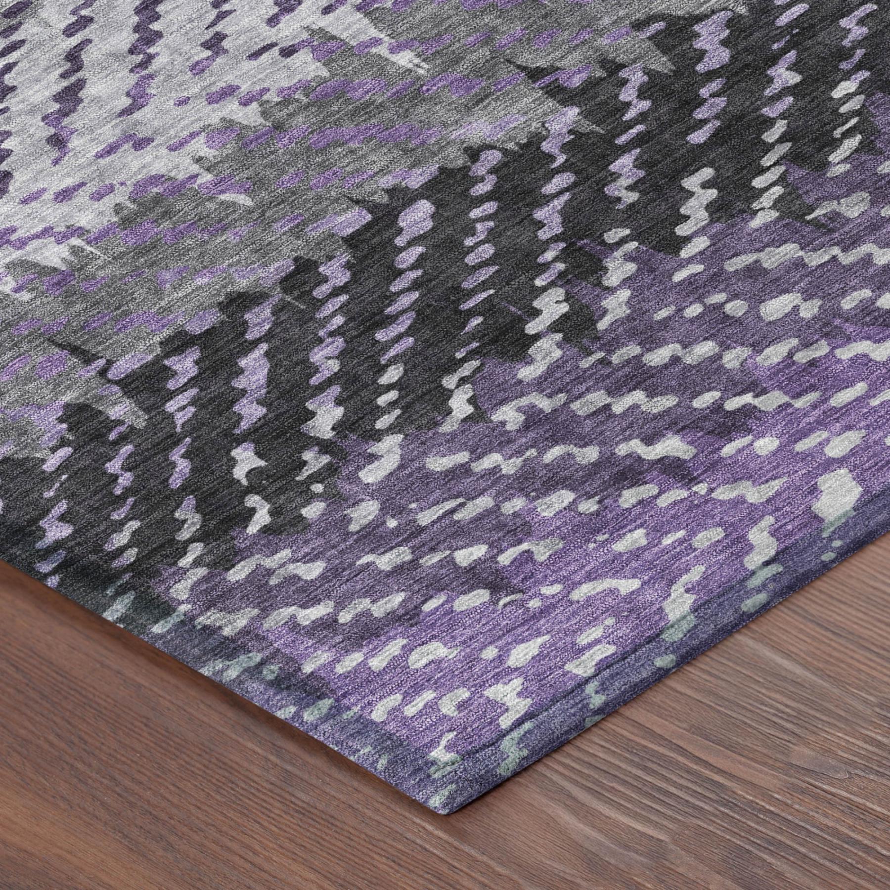 10' X 14' Plum And Purple Striped Washable Indoor Outdoor Area Rug Homeroots Outdoor