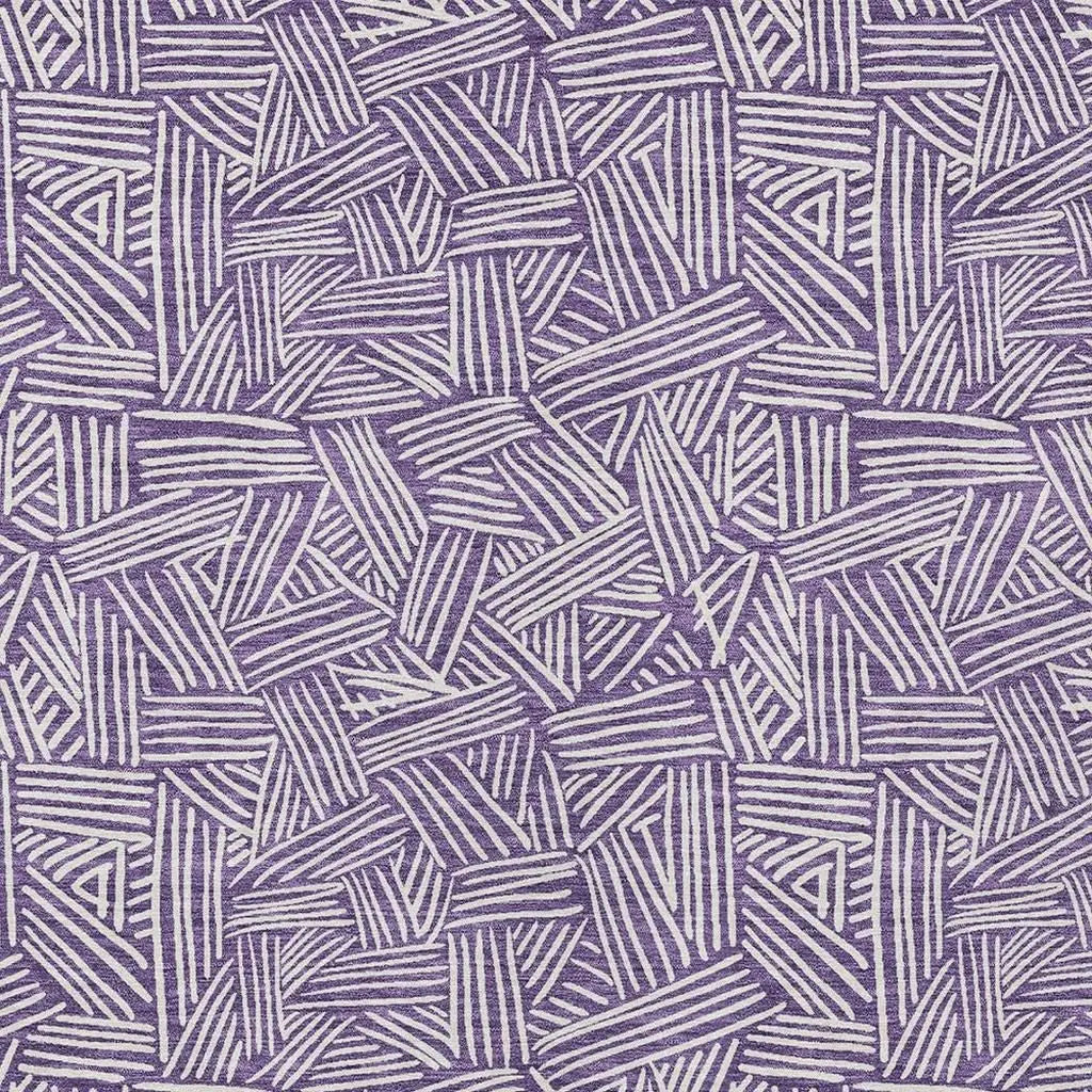 10' X 14' Purple And Beige Geometric Washable Indoor Outdoor Area Rug Homeroots Outdoor
