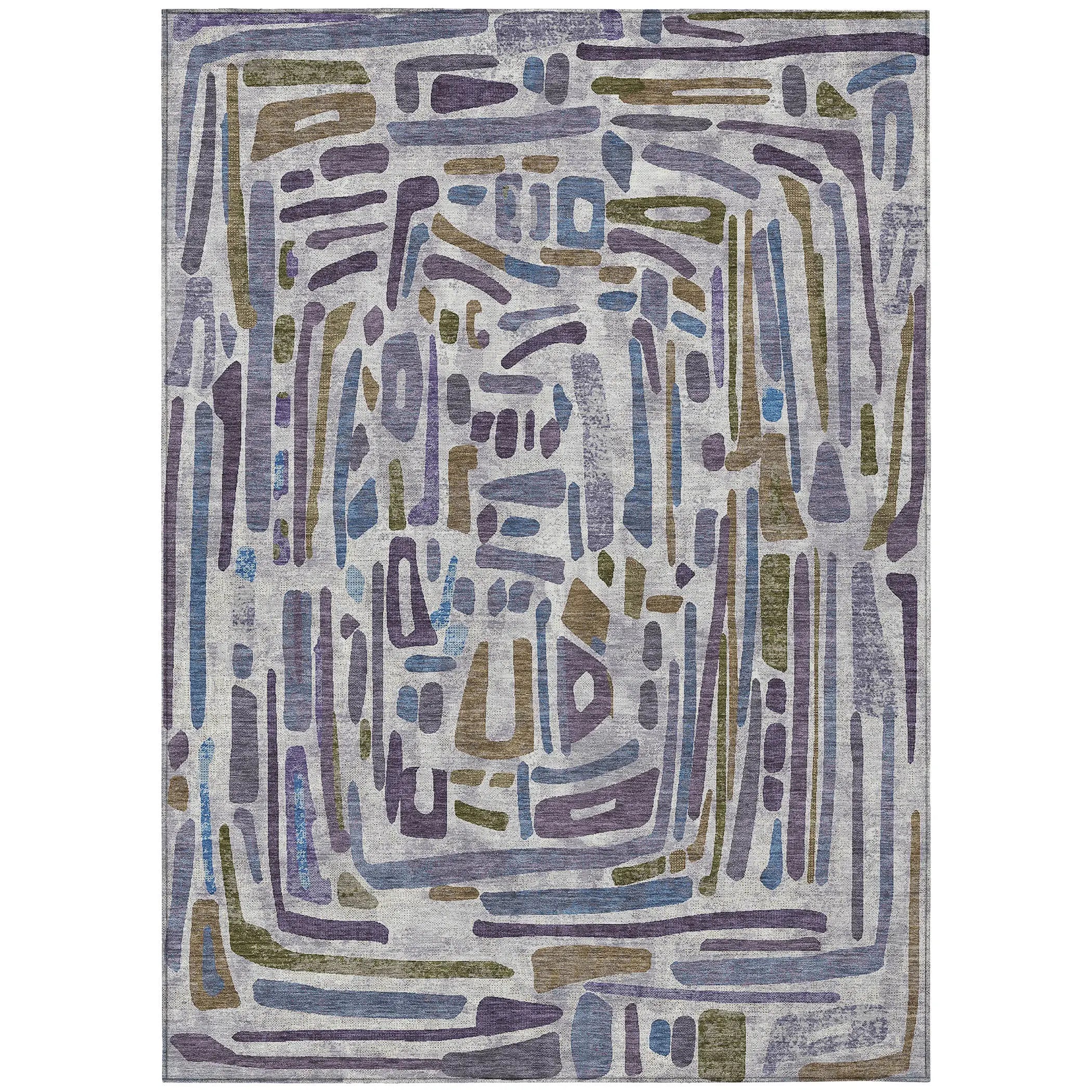 10' X 14' Purple And Brown Abstract Washable Indoor Outdoor Area Rug Homeroots Outdoor