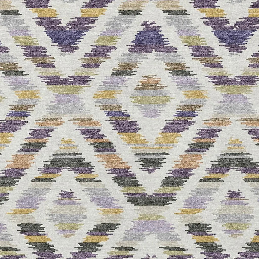 10' X 14' Purple And Lavender Tribal Washable Indoor Outdoor Area Rug Homeroots Outdoor