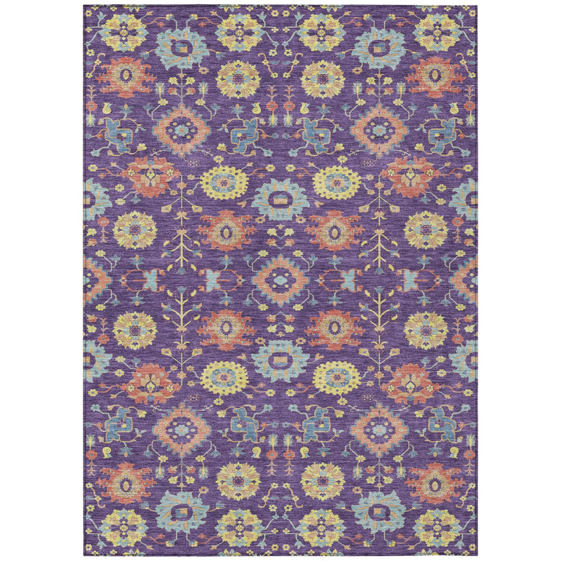 10' X 14' Purple And Plum Geometric Washable Indoor Outdoor Area Rug Homeroots Outdoor