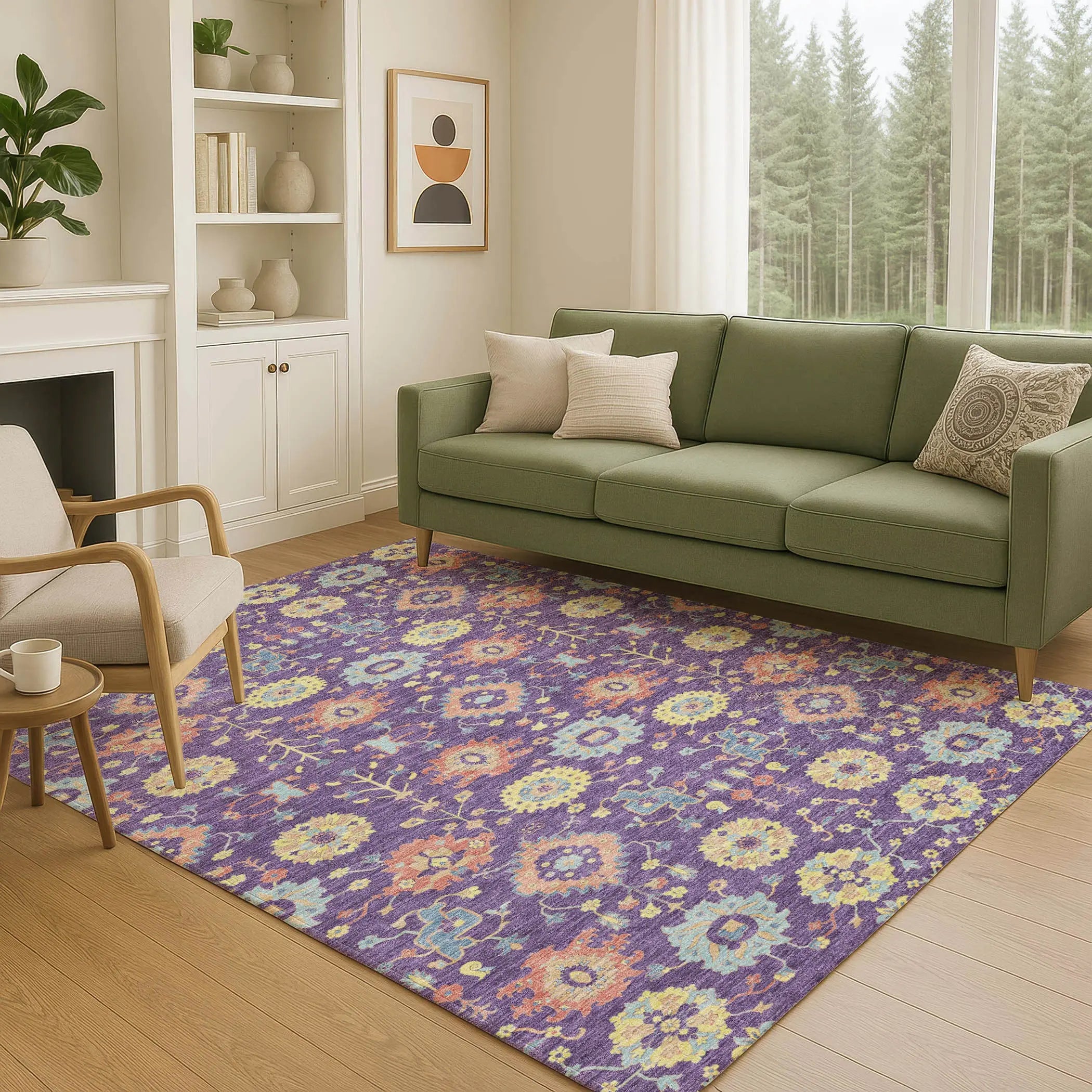 10' X 14' Purple And Plum Geometric Washable Indoor Outdoor Area Rug Homeroots Outdoor