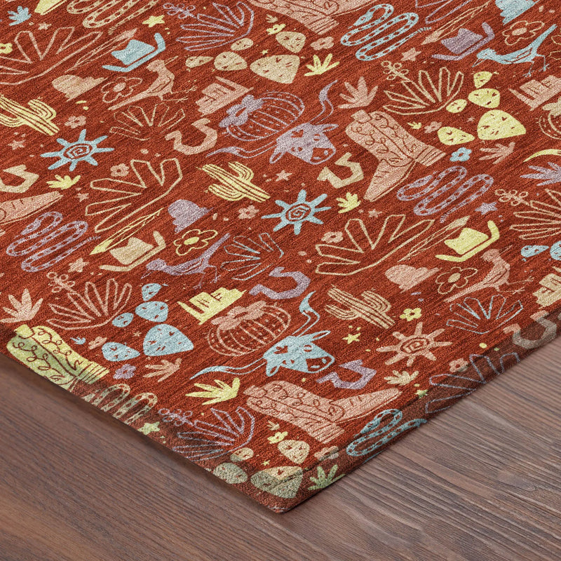 10' X 14' Red And Coral Stars Washable Indoor Outdoor Area Rug Homeroots Outdoor