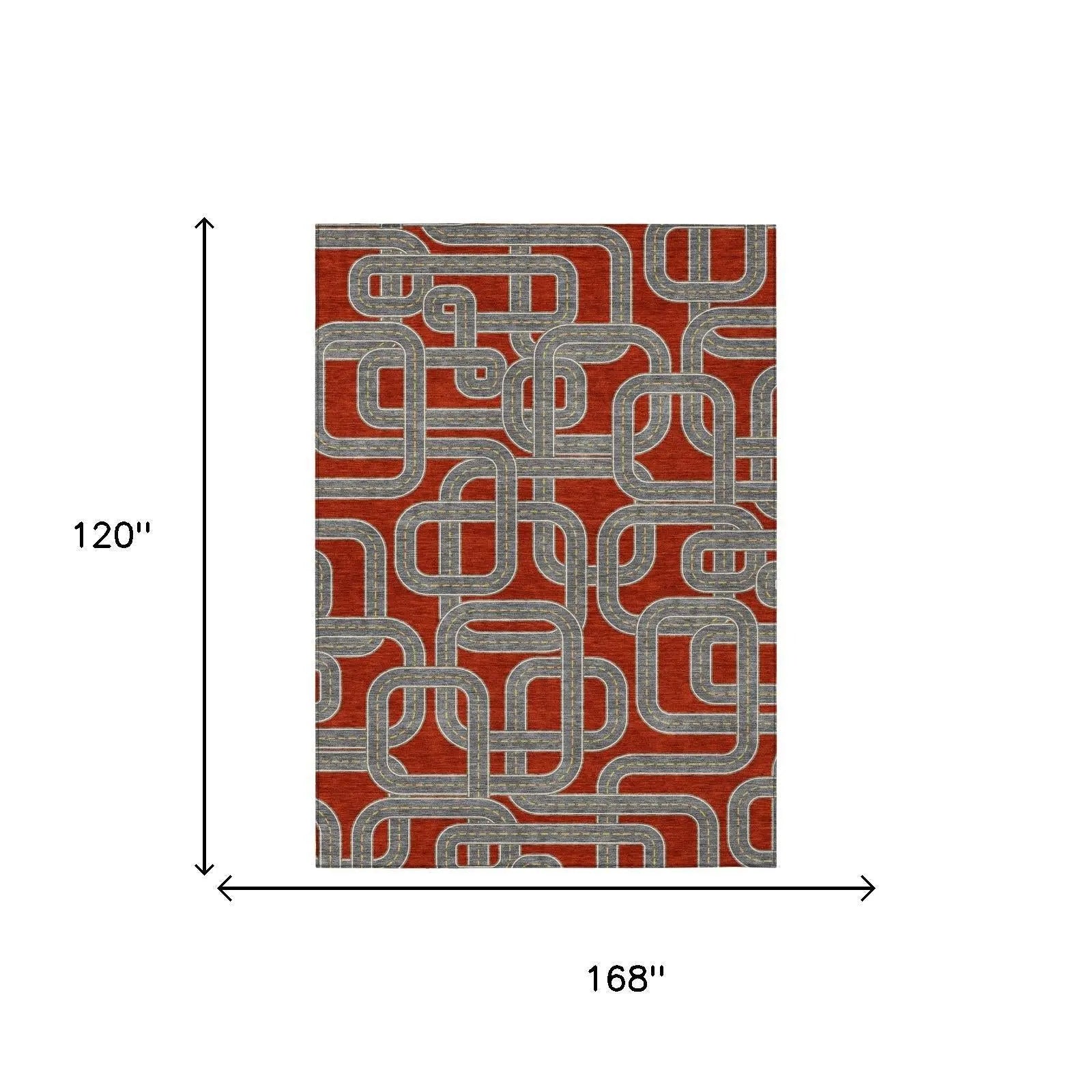 10' X 14' Red And Gray Geometric Washable Indoor Outdoor Area Rug Homeroots Outdoor