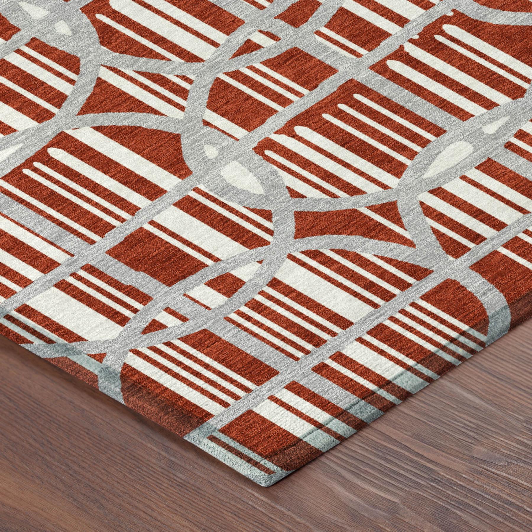 10' X 14' Red And Ivory Geometric Washable Indoor Outdoor Area Rug Homeroots Outdoor