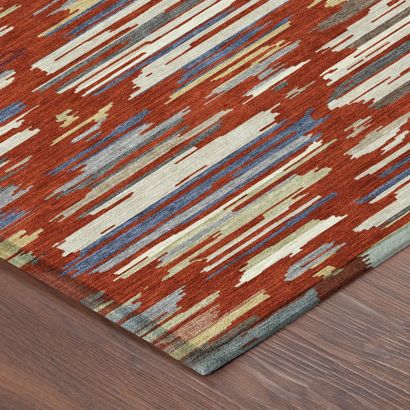 10' X 14' Red And Ivory Southwestern Washable Indoor Outdoor Area Rug Homeroots Outdoor