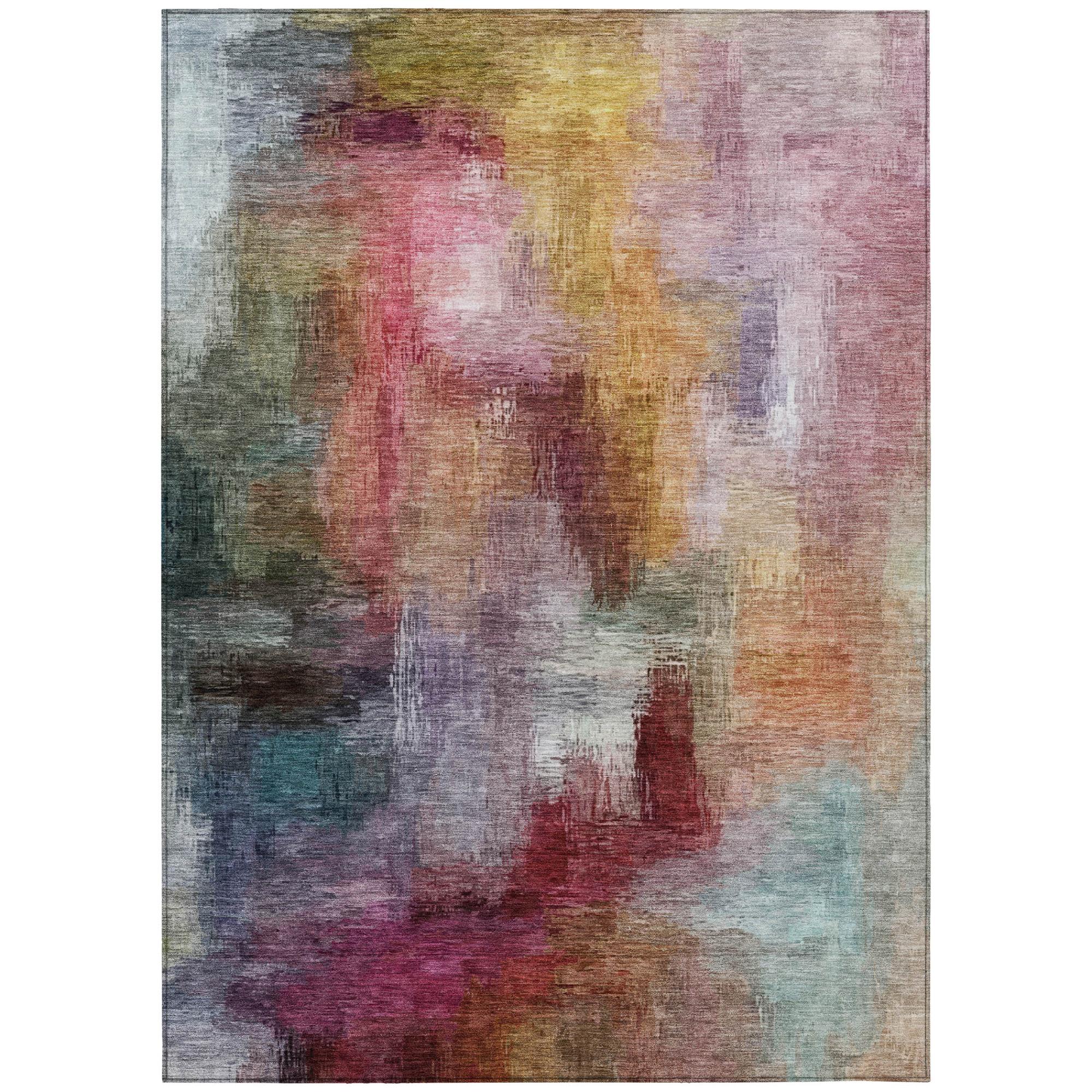10' X 14' Red And Plum Abstract Washable Indoor Outdoor Area Rug Homeroots Outdoor