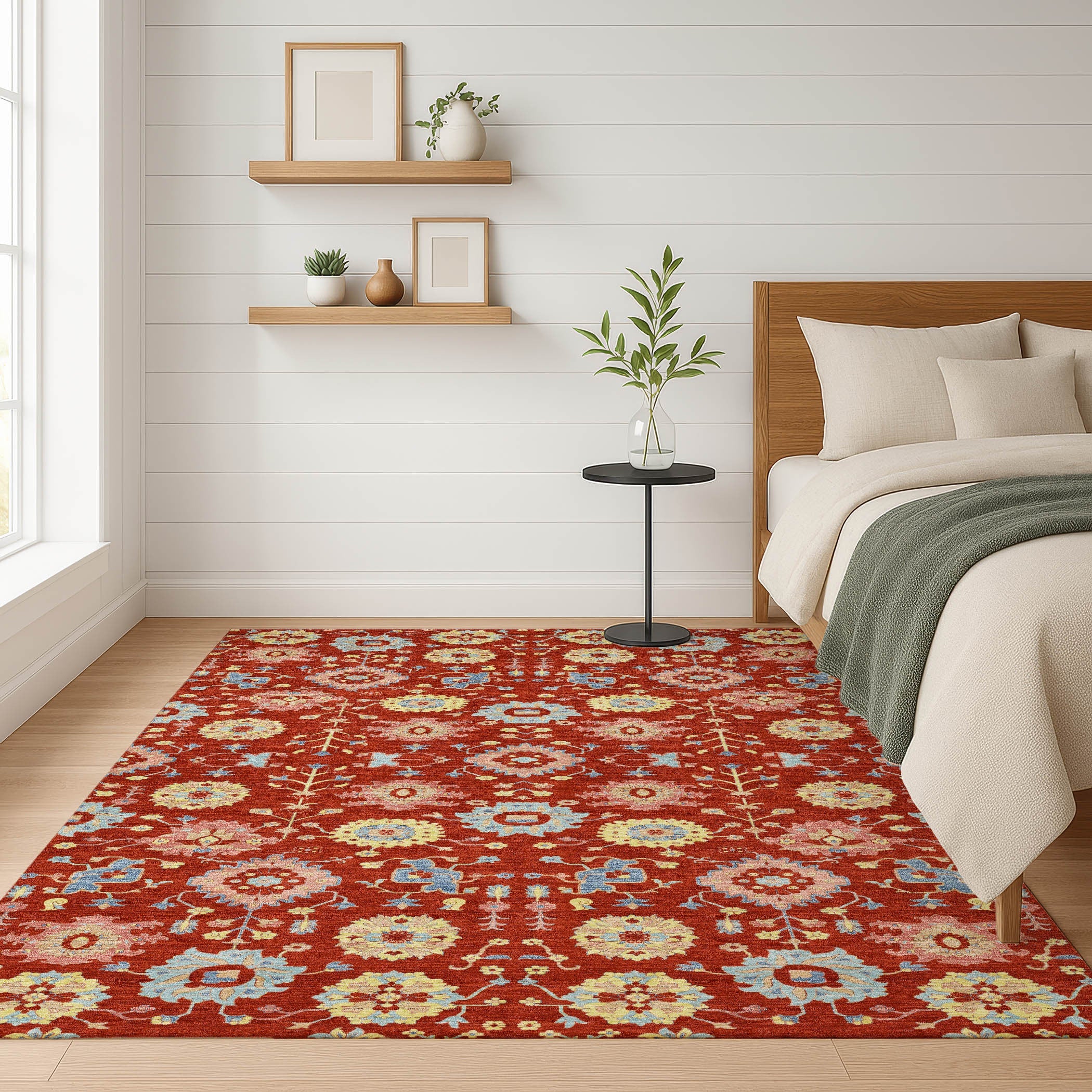10' X 14' Red And Rust Geometric Washable Indoor Outdoor Area Rug Homeroots Outdoor