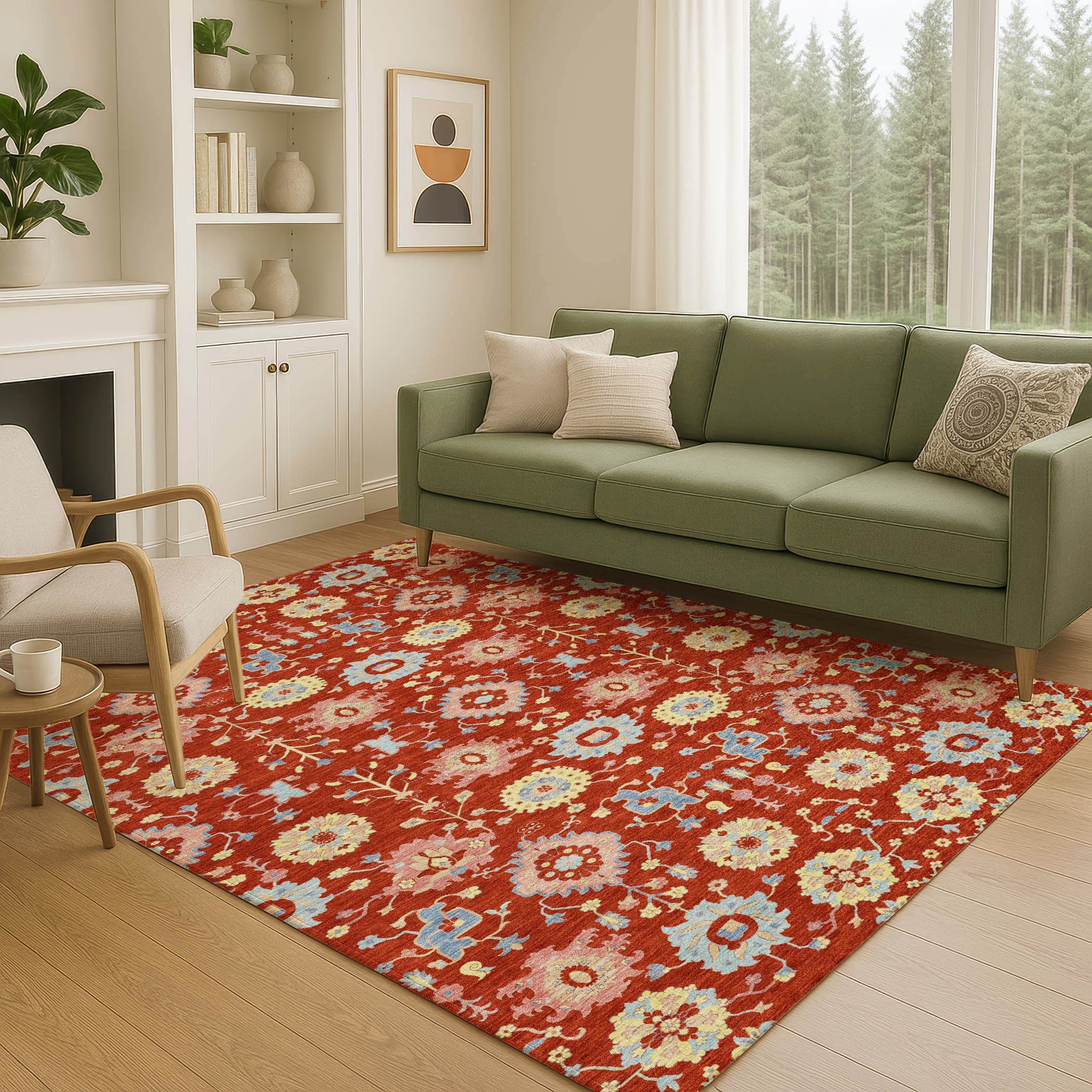 10' X 14' Red And Rust Geometric Washable Indoor Outdoor Area Rug Homeroots Outdoor