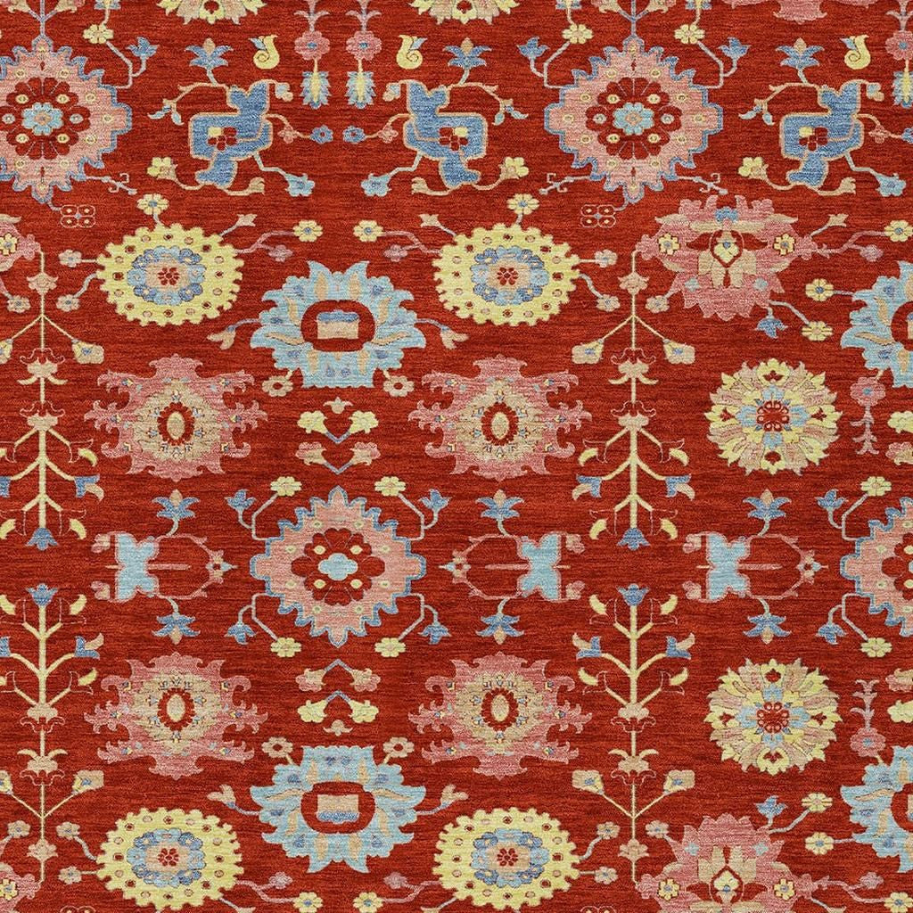 10' X 14' Red And Rust Geometric Washable Indoor Outdoor Area Rug Homeroots Outdoor