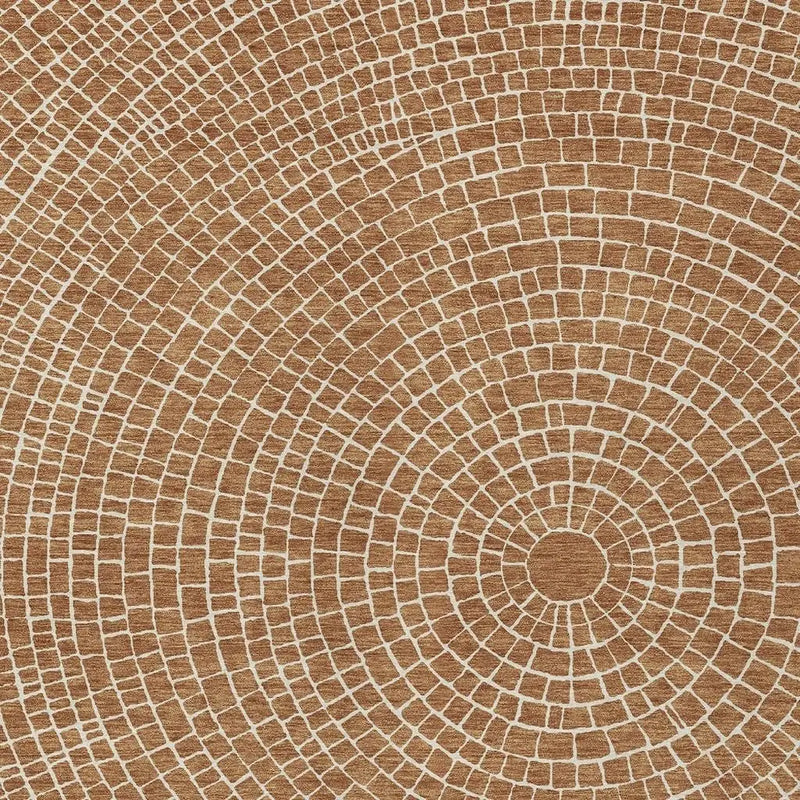 10' X 14' Rust And Ivory Geometric Washable Indoor Outdoor Area Rug Homeroots Outdoor