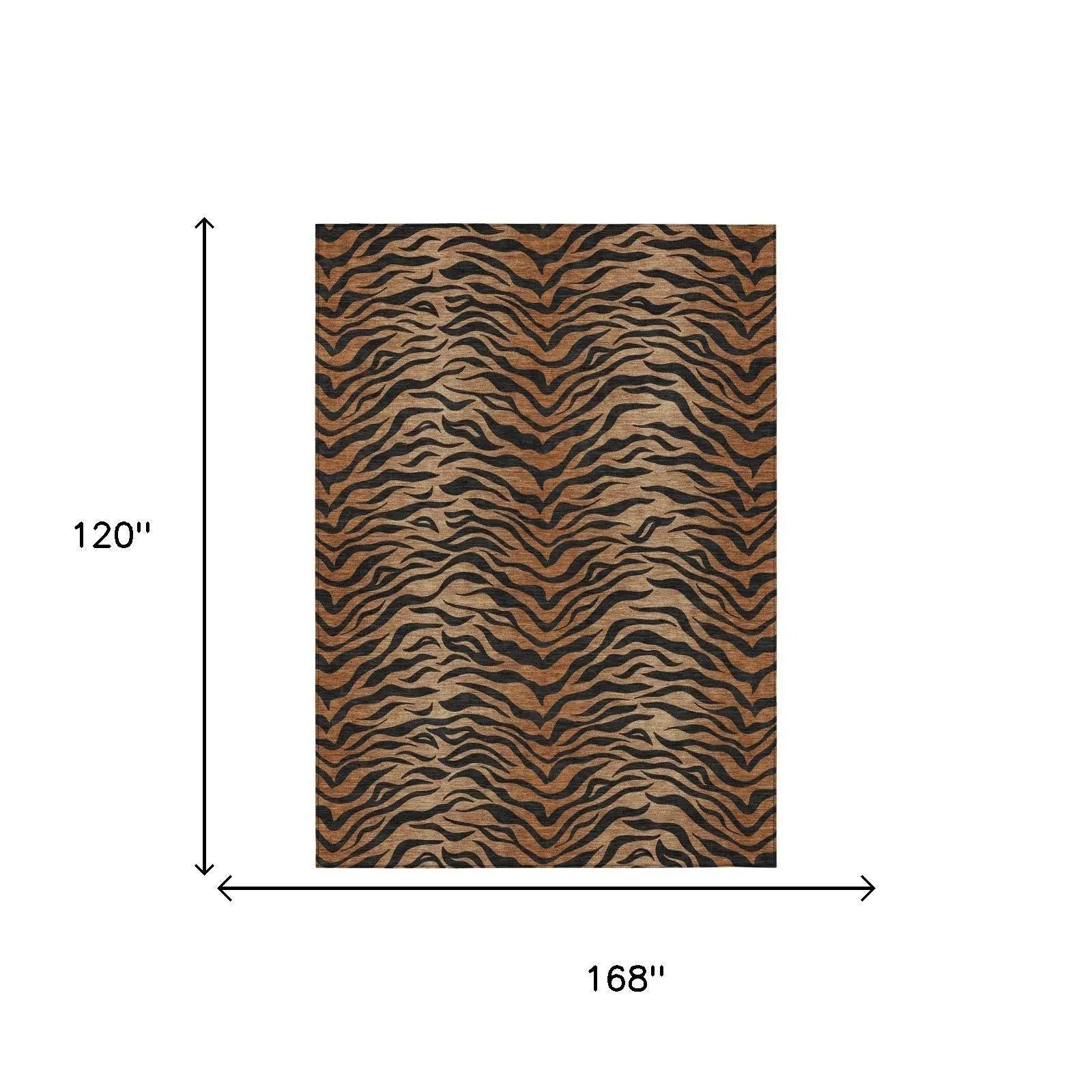10' X 14' Rust And Orange Animal Print Washable Indoor Outdoor Area Rug Homeroots Outdoor