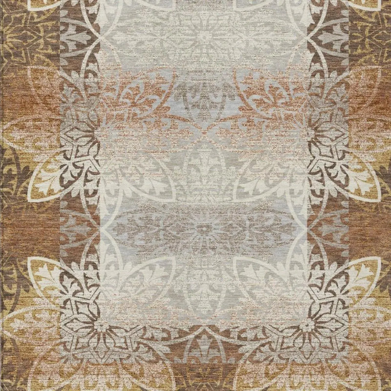 10' X 14' Rust And Orange Oriental Washable Indoor Outdoor Area Rug Homeroots Outdoor