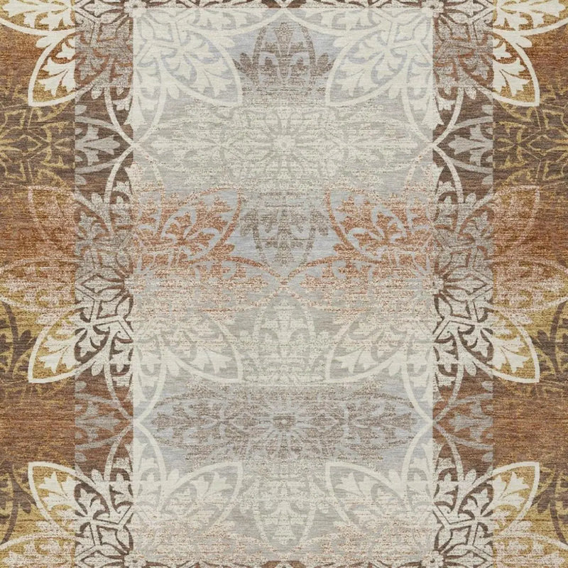 10' X 14' Rust And Orange Oriental Washable Indoor Outdoor Area Rug Homeroots Outdoor