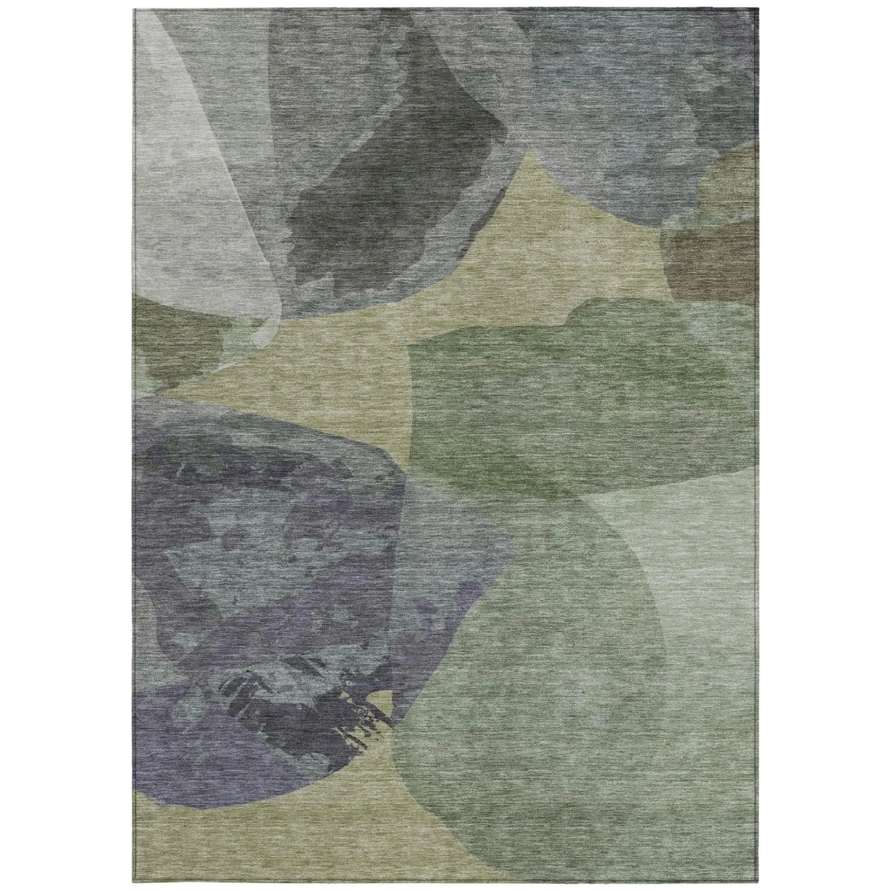 10' X 14' Sage And Green Abstract Washable Indoor Outdoor Area Rug Homeroots Outdoor