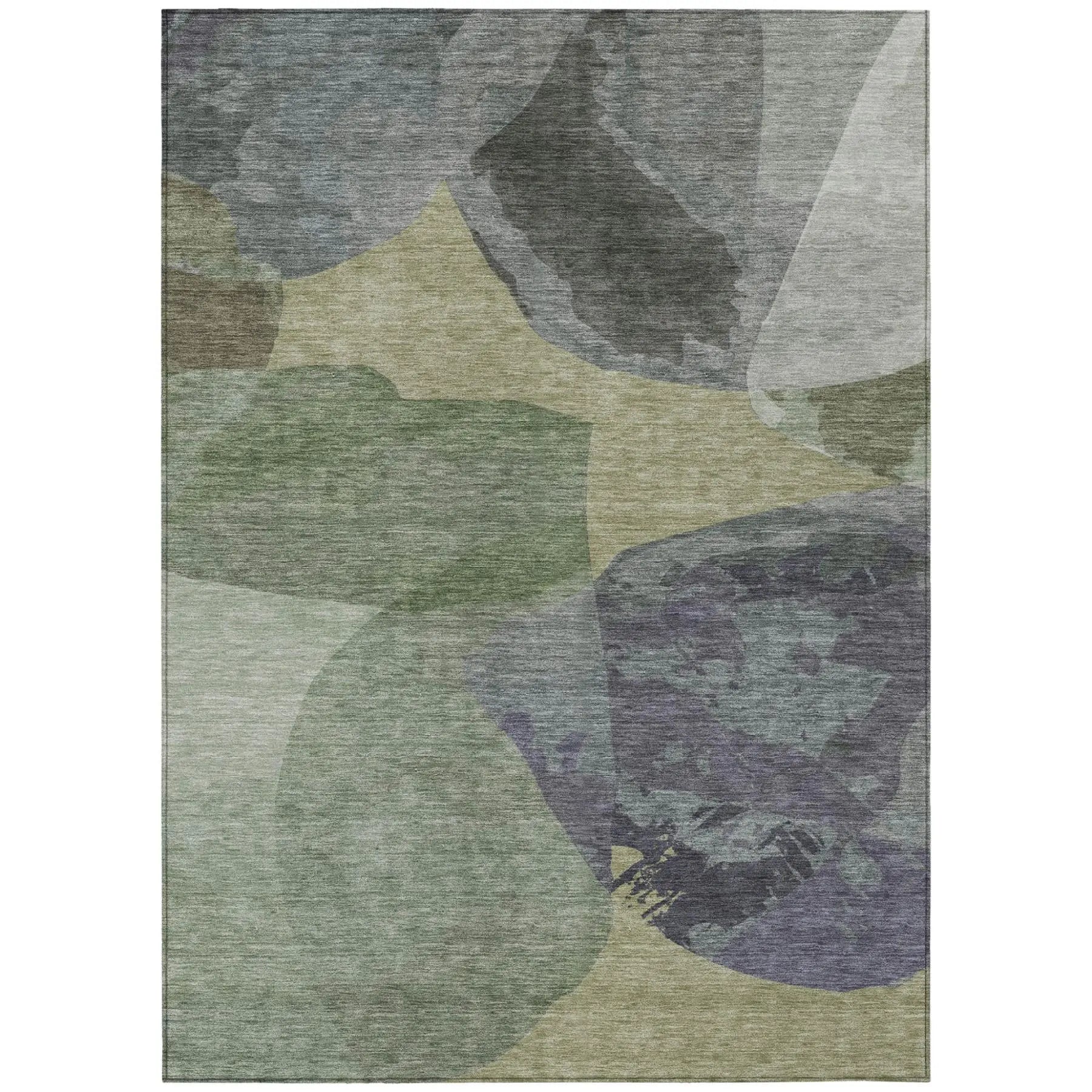 10' X 14' Sage And Green Abstract Washable Indoor Outdoor Area Rug Homeroots Outdoor