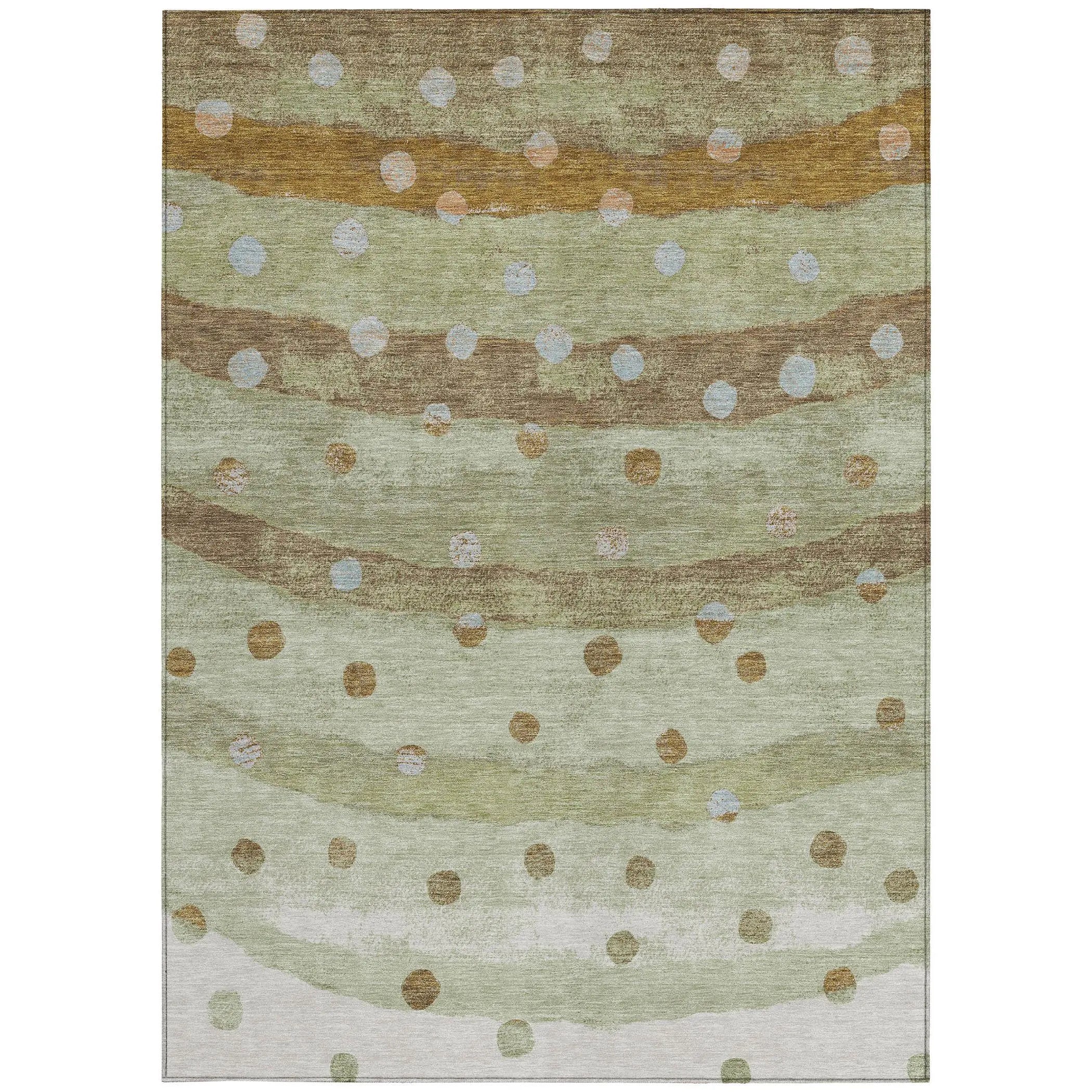 10' X 14' Sage And Green Striped Washable Indoor Outdoor Area Rug Homeroots Outdoor