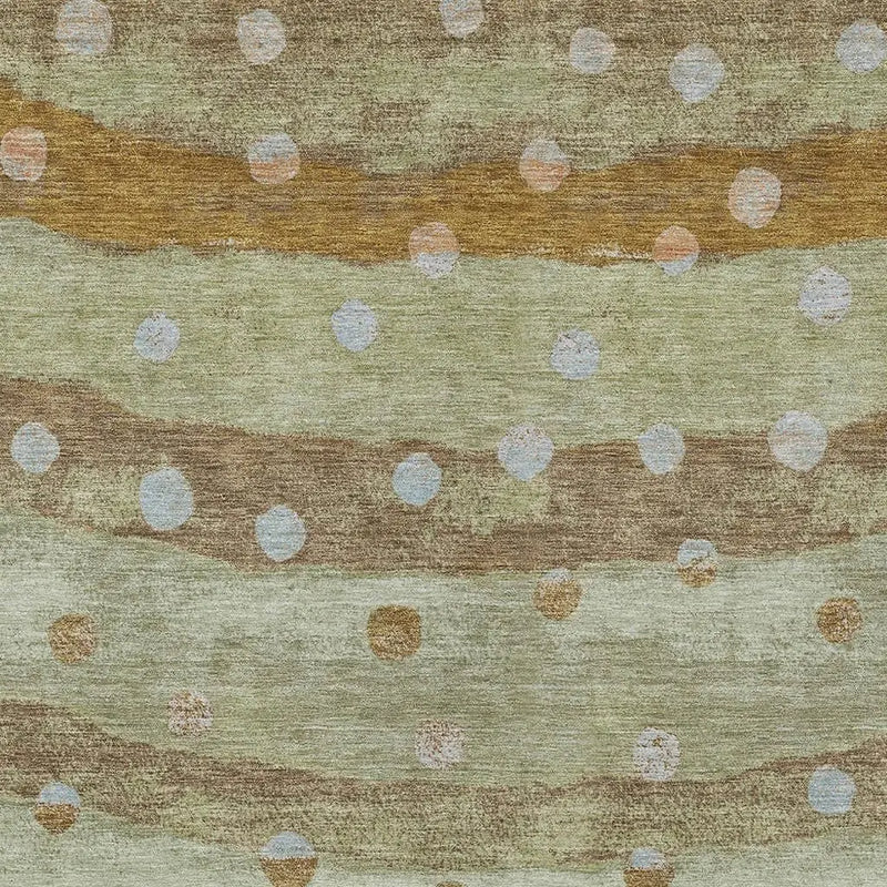 10' X 14' Sage And Green Striped Washable Indoor Outdoor Area Rug Homeroots Outdoor