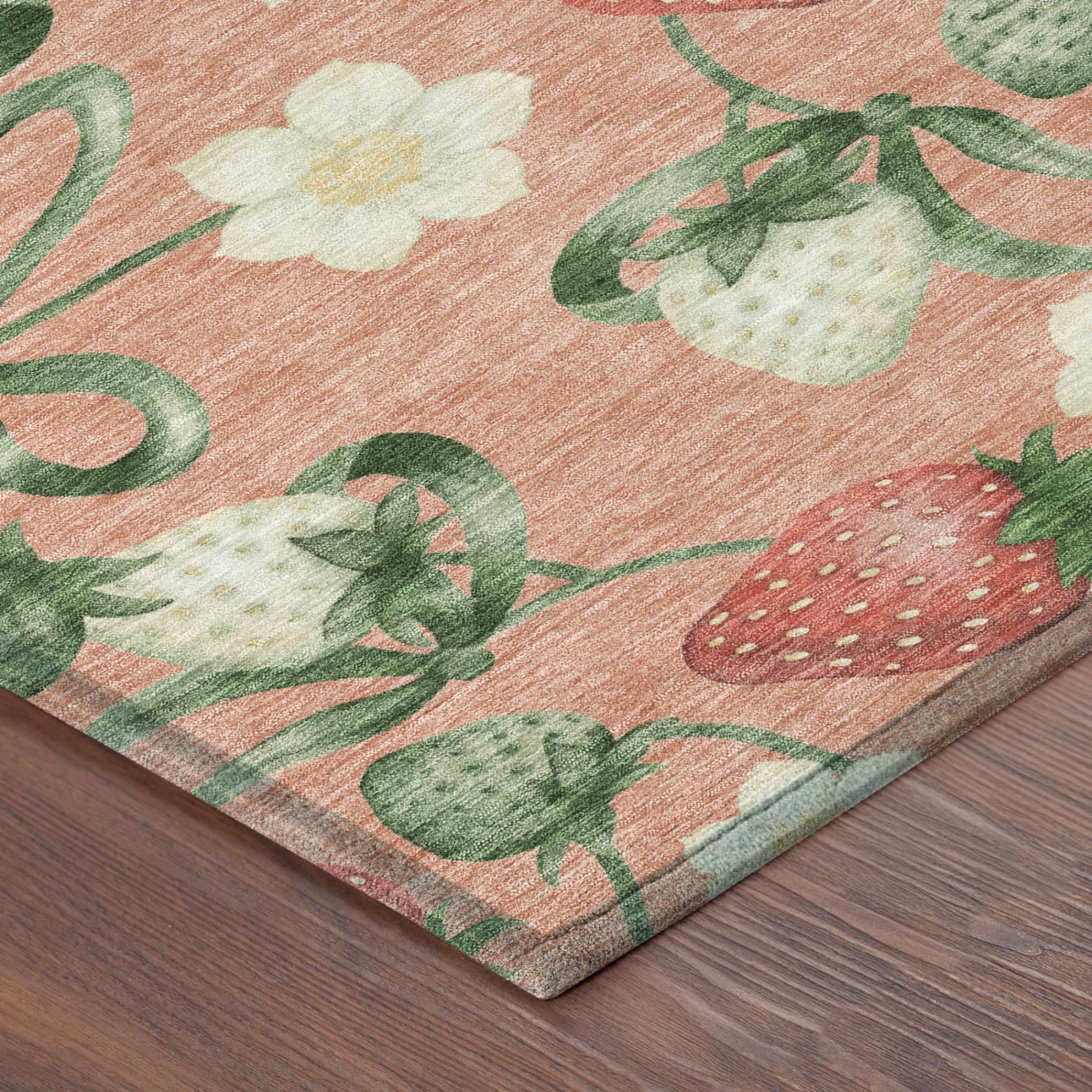 10' X 14' Salmon And Orange Floral Washable Indoor Outdoor Area Rug Homeroots Outdoor