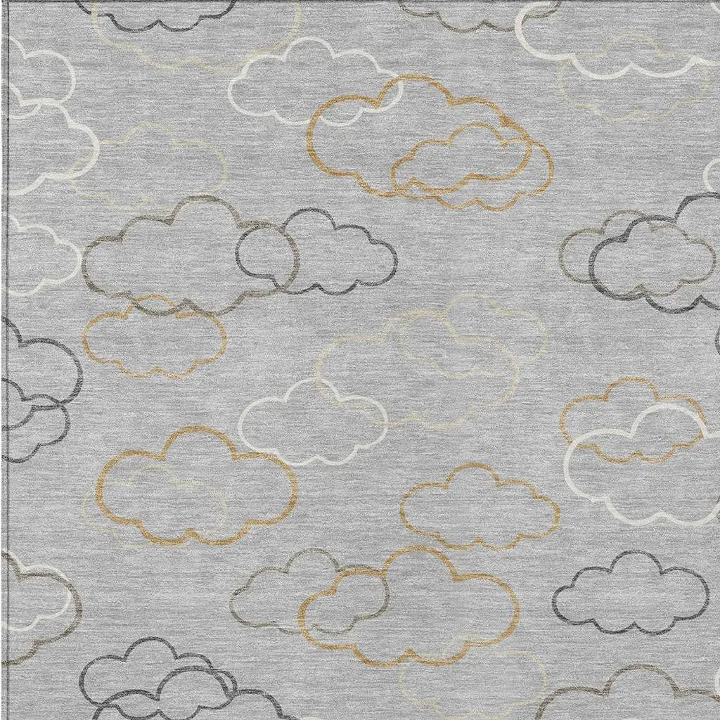 10' X 14' Silver And Beige Abstract Washable Indoor Outdoor Area Rug Homeroots Outdoor