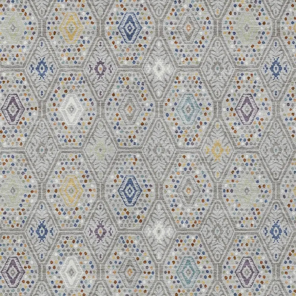 10' X 14' Silver And Brown Geometric Washable Indoor Outdoor Area Rug Homeroots Outdoor