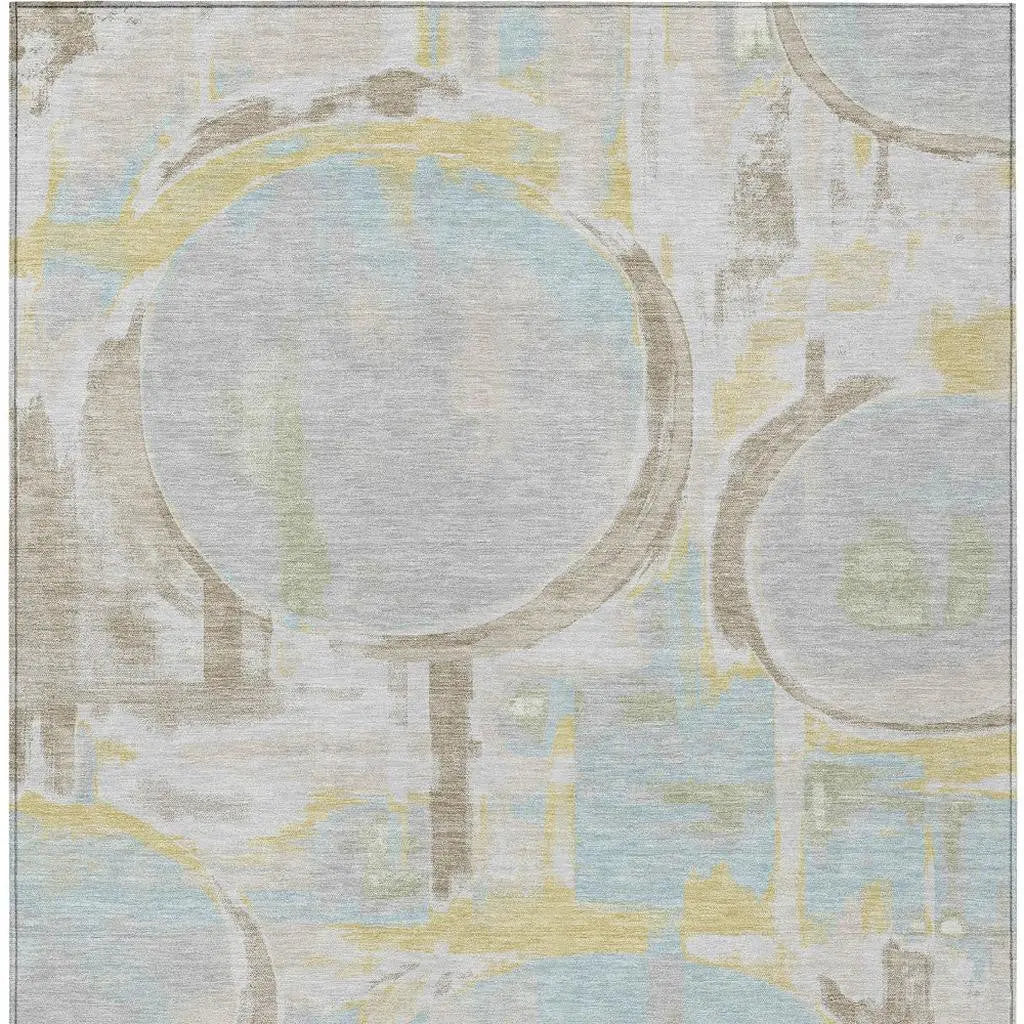 10' X 14' Silver And Gray Abstract Washable Indoor Outdoor Area Rug Homeroots Outdoor