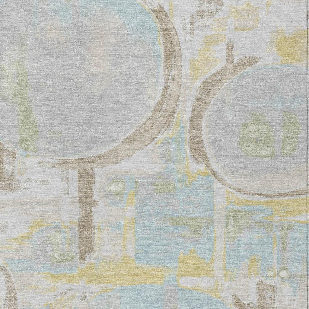 10' X 14' Silver And Gray Abstract Washable Indoor Outdoor Area Rug Homeroots Outdoor