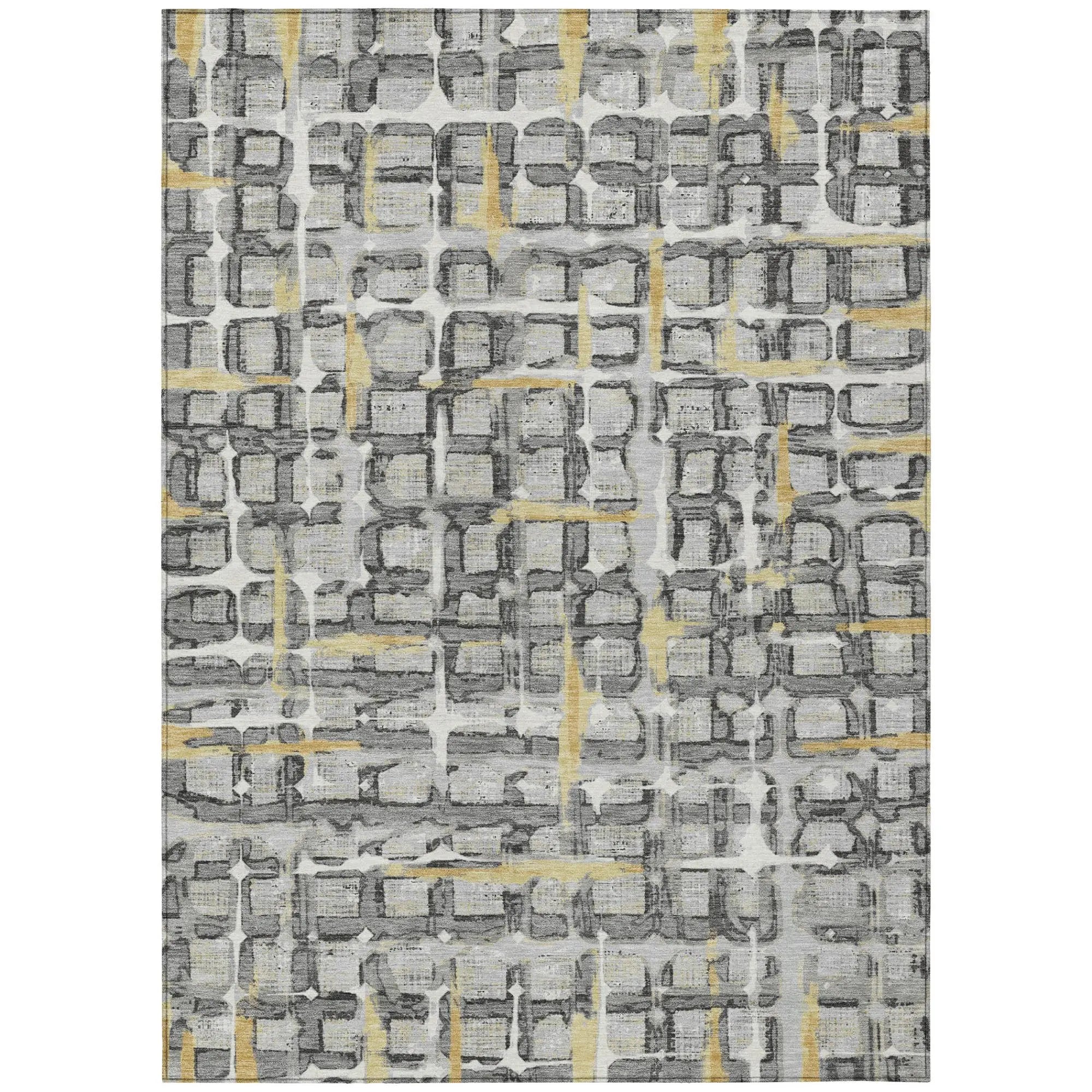 10' X 14' Silver And Gray Geometric Washable Indoor Outdoor Area Rug Homeroots Outdoor