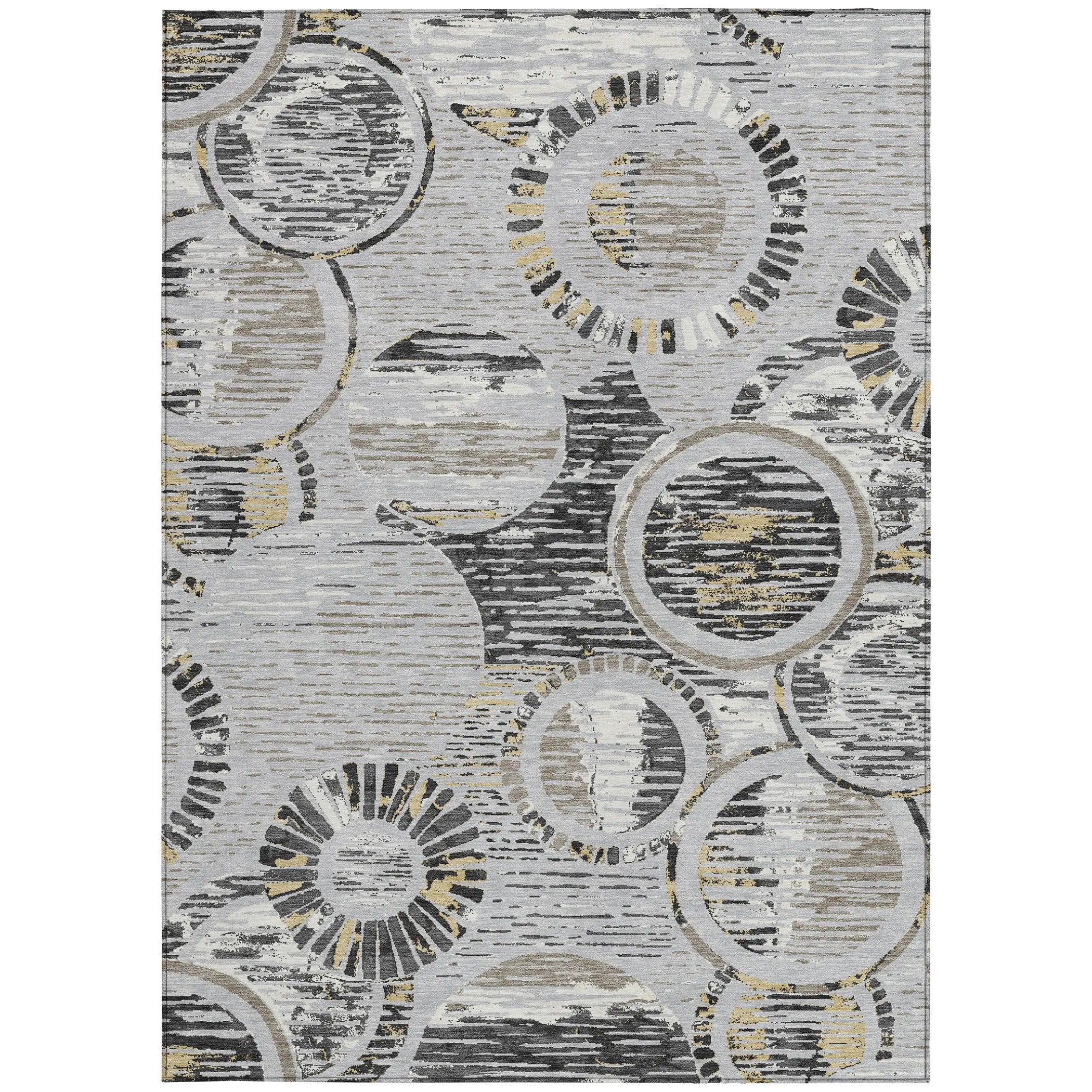 10' X 14' Silver And Gray Geometric Washable Indoor Outdoor Area Rug Homeroots Outdoor