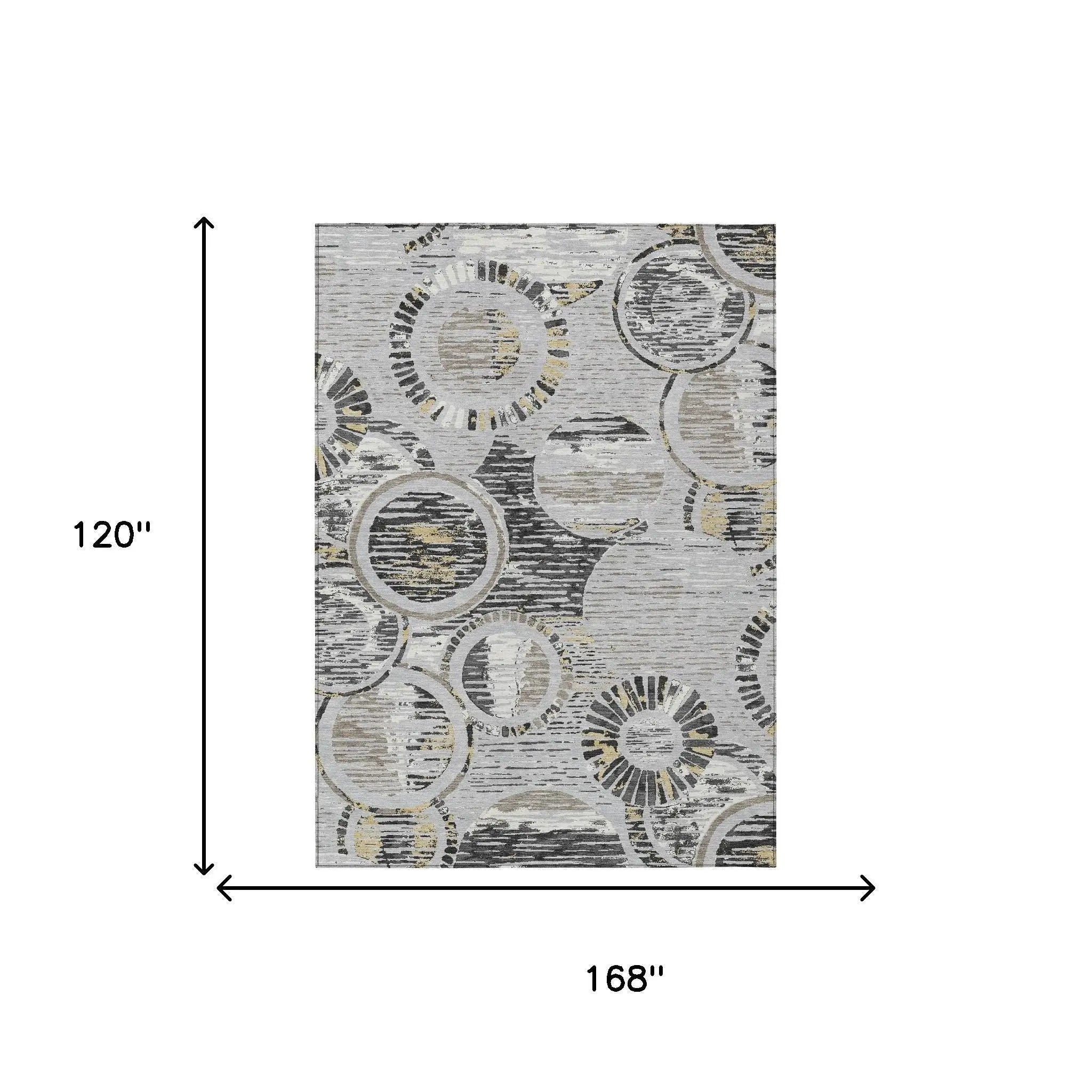 10' X 14' Silver And Gray Geometric Washable Indoor Outdoor Area Rug Homeroots Outdoor