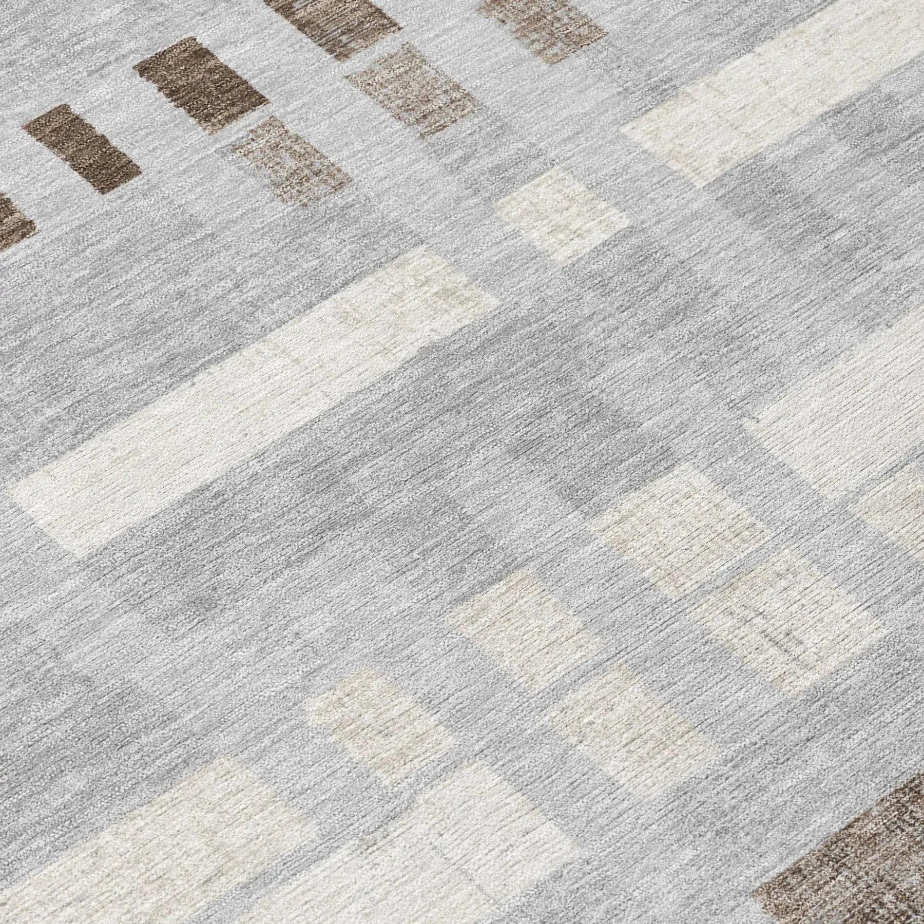 10' X 14' Silver And Gray Striped Washable Indoor Outdoor Area Rug Homeroots Outdoor