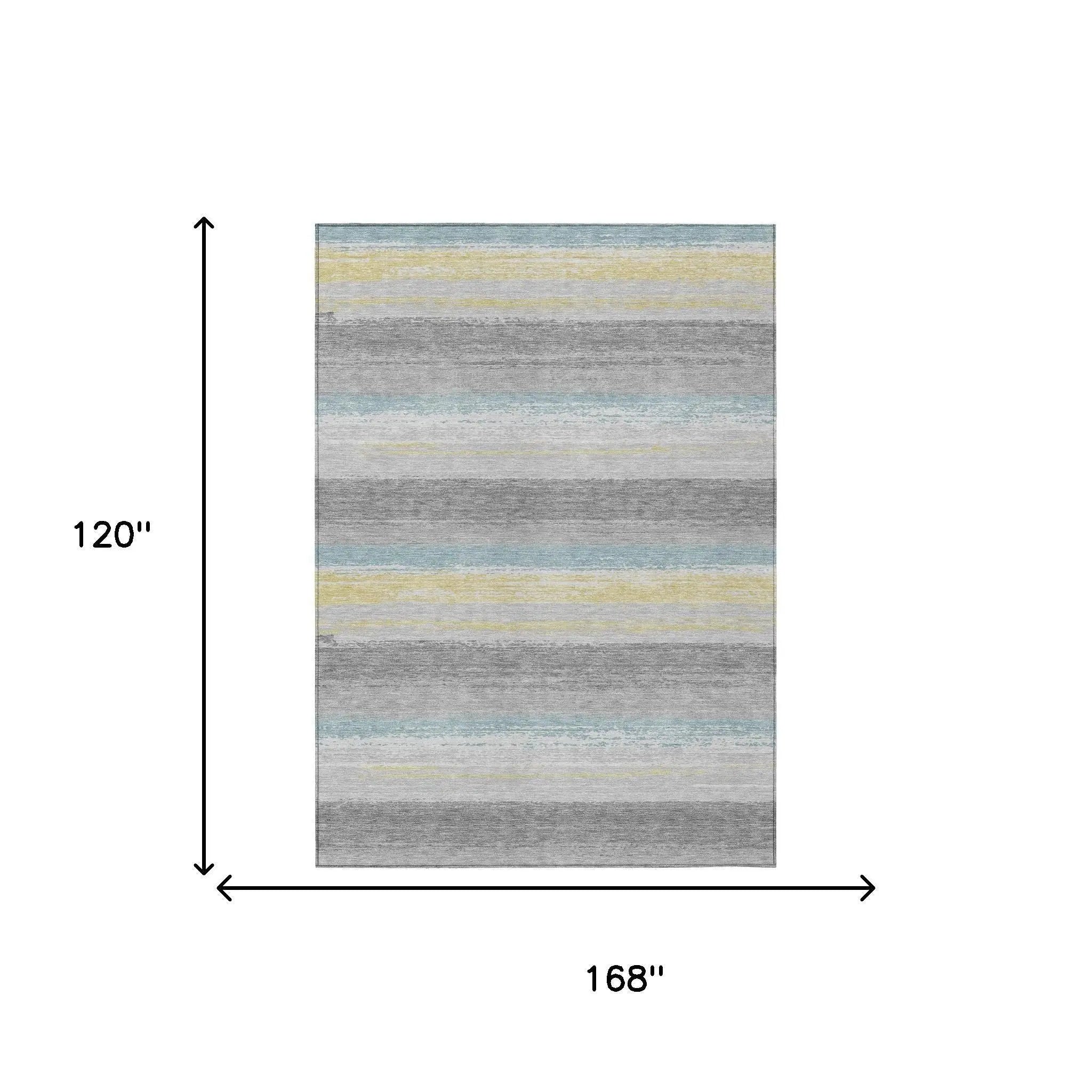 10' X 14' Silver And Taupe Striped Washable Indoor Outdoor Area Rug Homeroots Outdoor