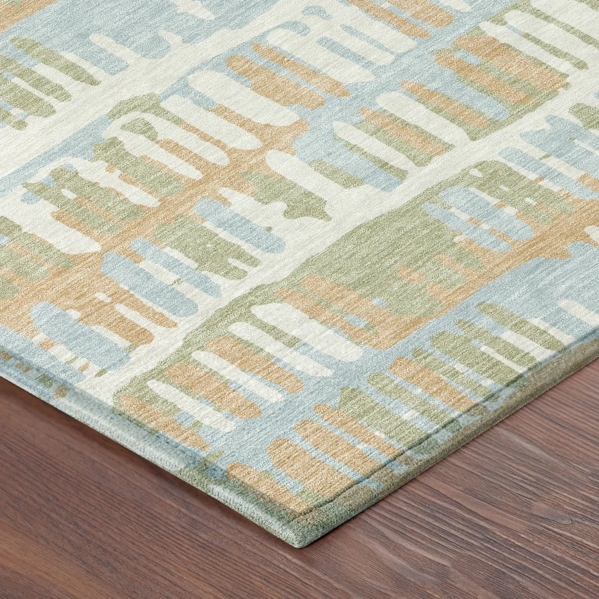 10' X 14' Sky Blue And Beige Abstract Washable Indoor Outdoor Area Rug Homeroots Outdoor