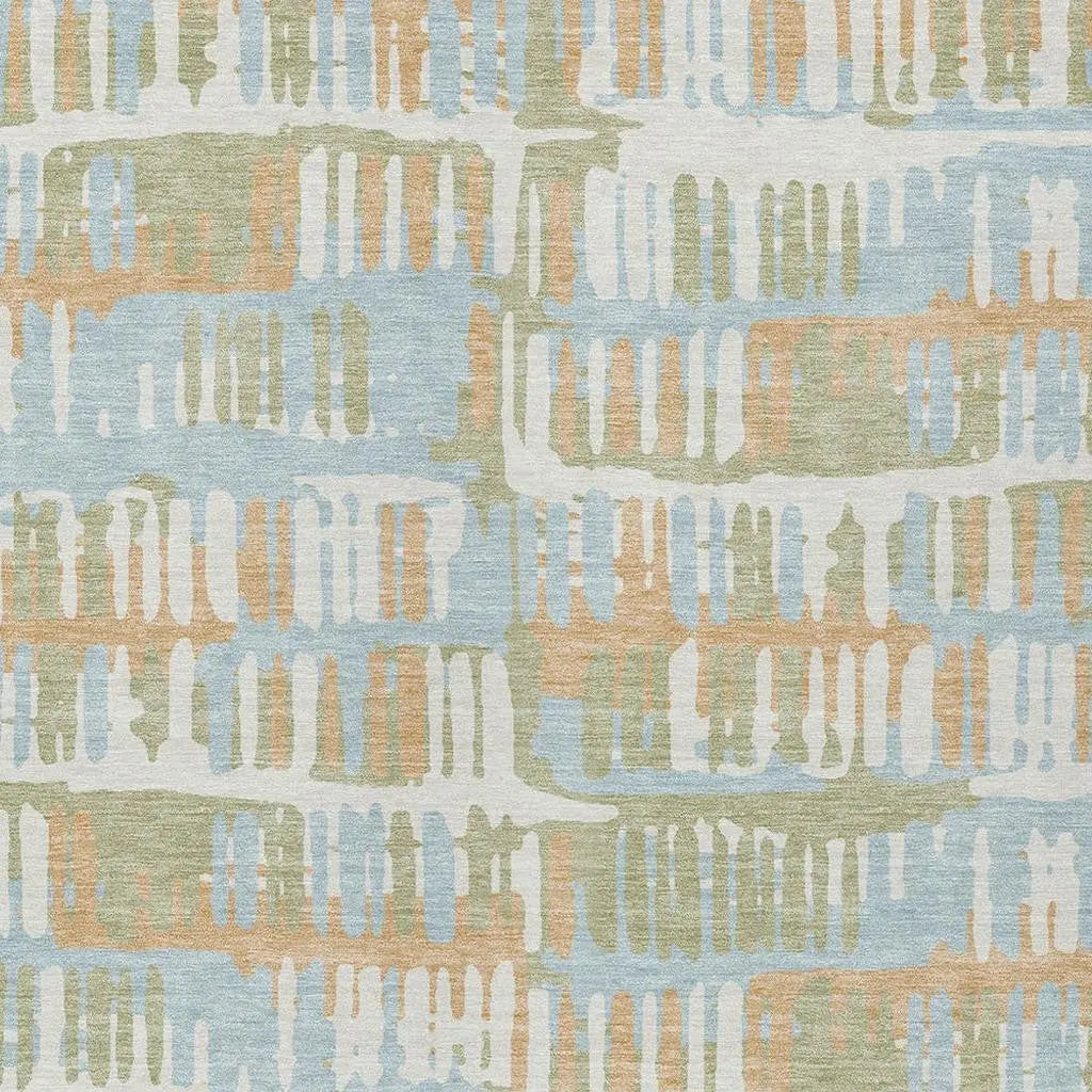 10' X 14' Sky Blue And Beige Abstract Washable Indoor Outdoor Area Rug Homeroots Outdoor
