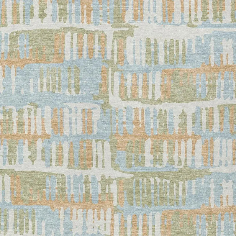 10' X 14' Sky Blue And Beige Abstract Washable Indoor Outdoor Area Rug Homeroots Outdoor