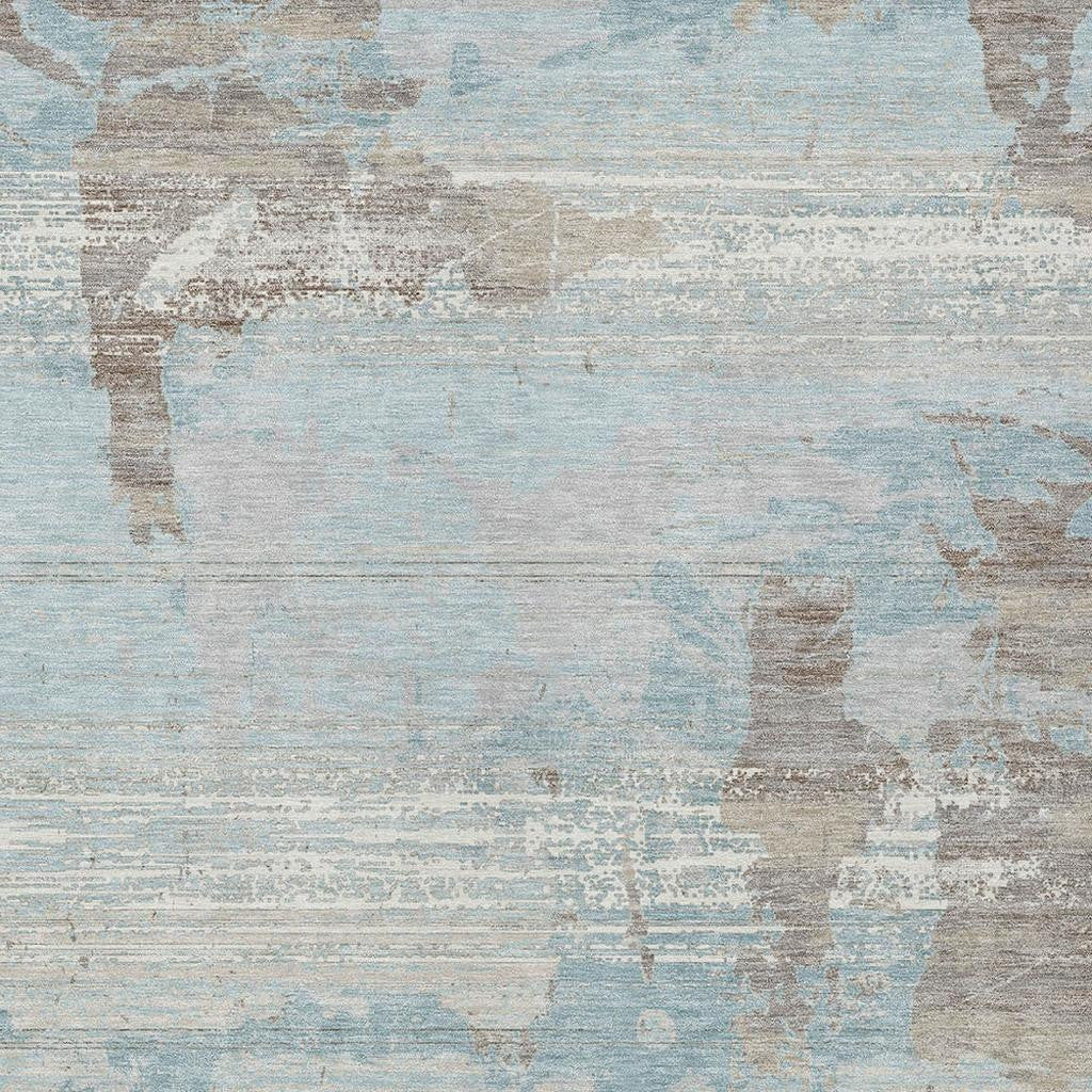 10' X 14' Sky Blue And Blue Abstract Washable Indoor Outdoor Area Rug Homeroots Outdoor