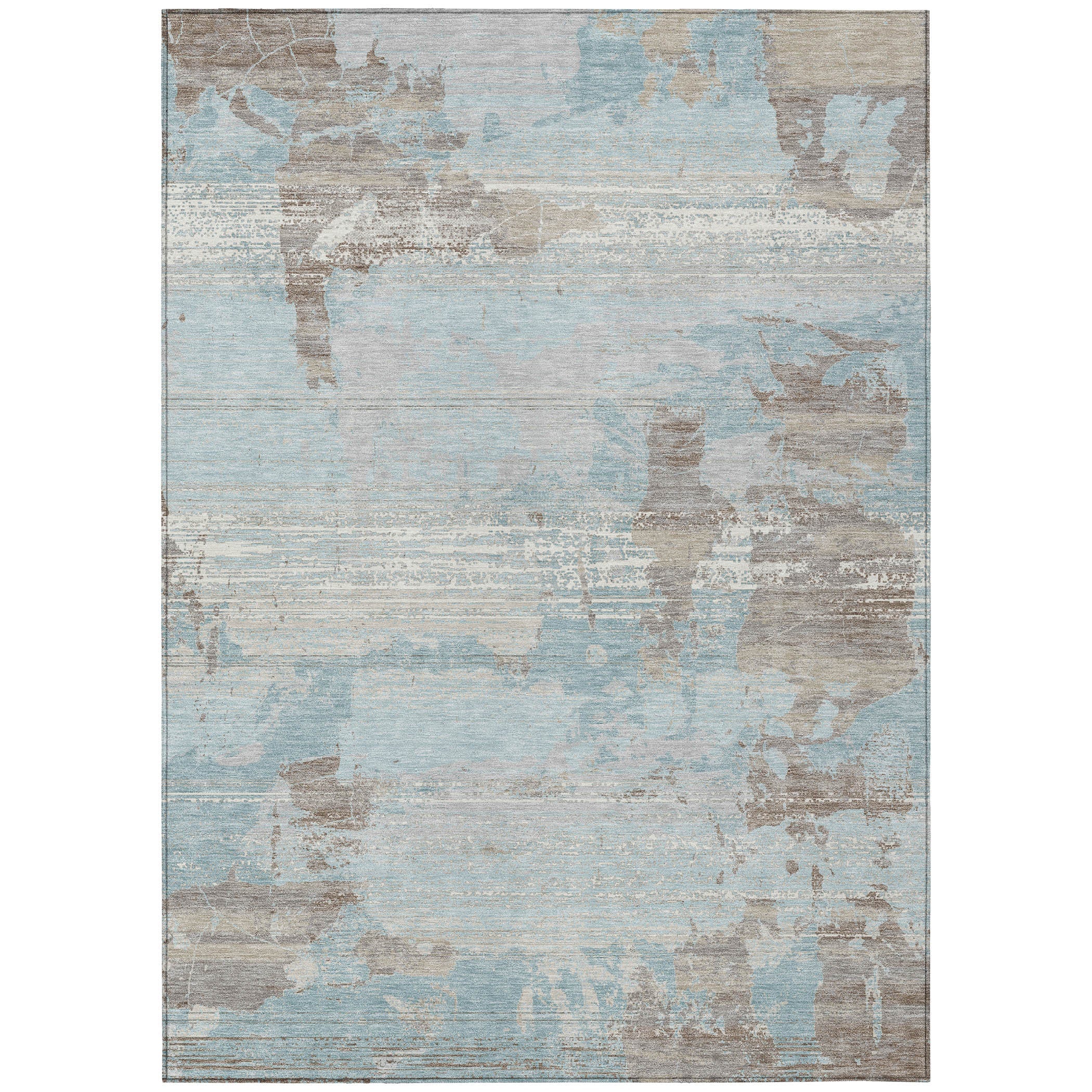10' X 14' Sky Blue And Blue Abstract Washable Indoor Outdoor Area Rug Homeroots Outdoor
