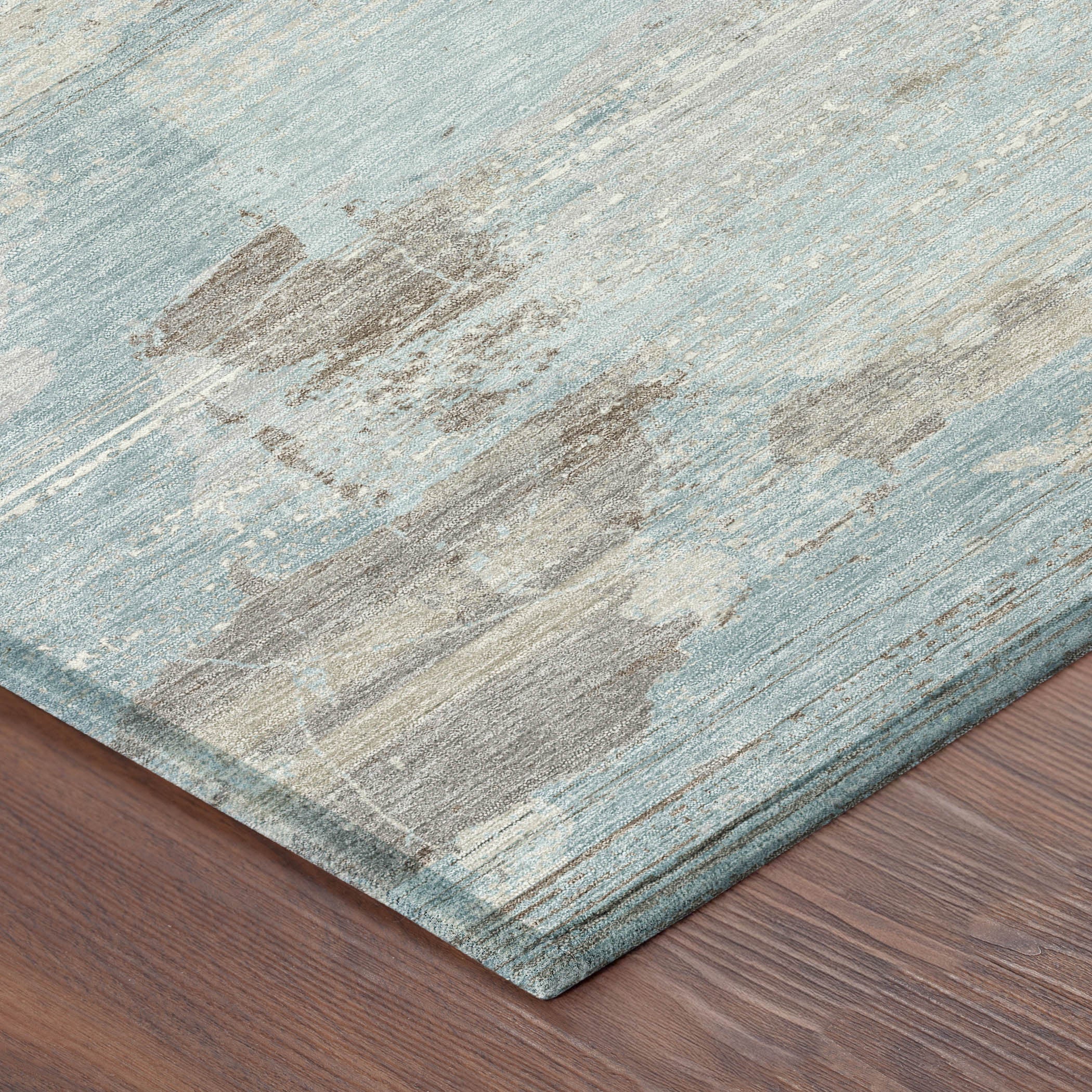 10' X 14' Sky Blue And Blue Abstract Washable Indoor Outdoor Area Rug Homeroots Outdoor