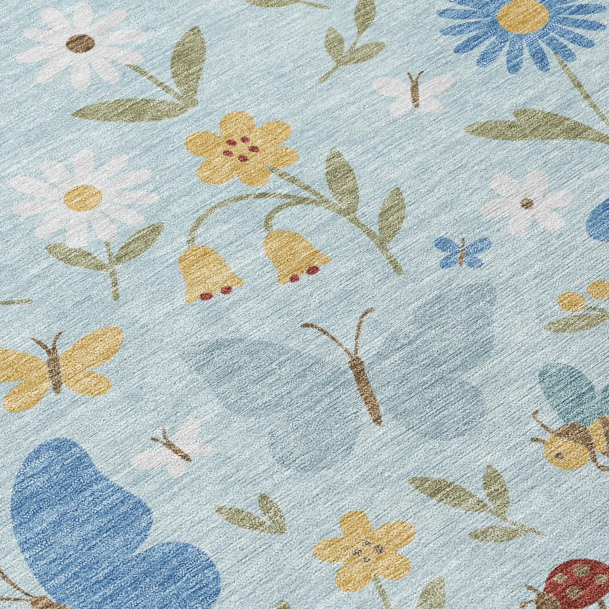 10' X 14' Sky Blue And Blue Abstract Washable Indoor Outdoor Area Rug Homeroots Outdoor