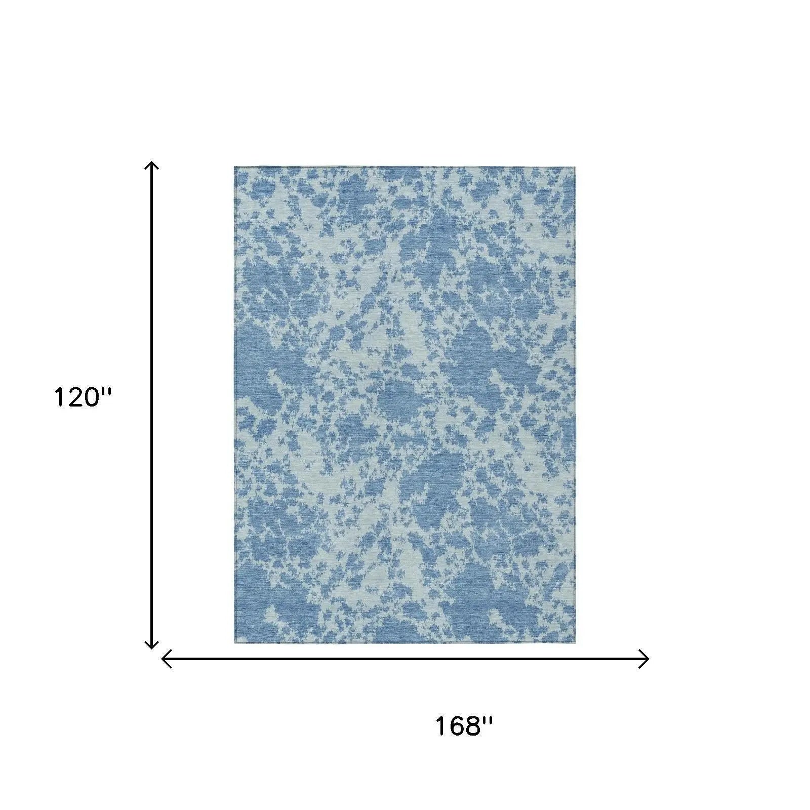 10' X 14' Sky Blue And Blue Abstract Washable Indoor Outdoor Area Rug Homeroots Outdoor