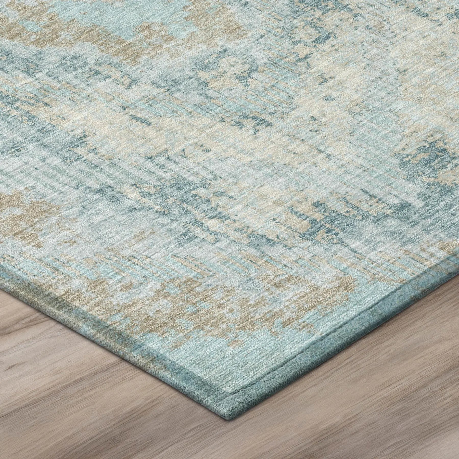 10' X 14' Sky Blue And Blue Abstract Washable Indoor Outdoor Area Rug Homeroots Outdoor