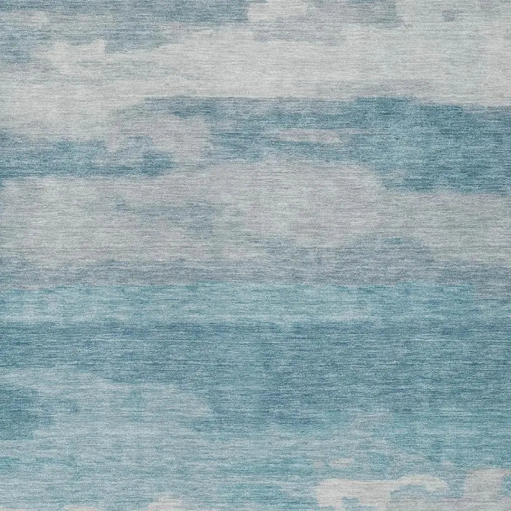 10' X 14' Sky Blue And Blue Abstract Washable Indoor Outdoor Area Rug Homeroots Outdoor