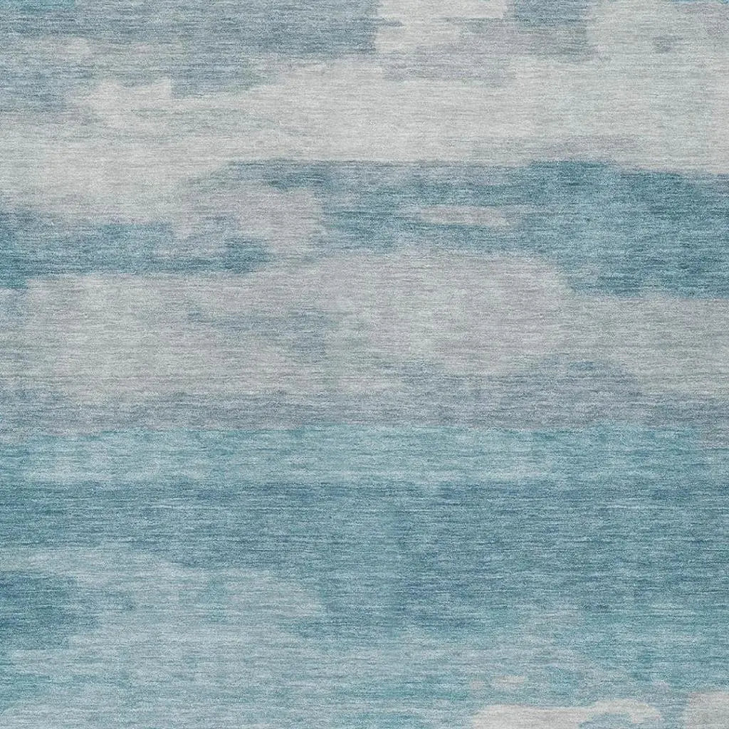 10' X 14' Sky Blue And Blue Abstract Washable Indoor Outdoor Area Rug Homeroots Outdoor