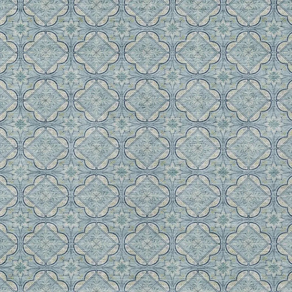 10' X 14' Sky Blue And Blue Geometric Washable Indoor Outdoor Area Rug Homeroots Outdoor
