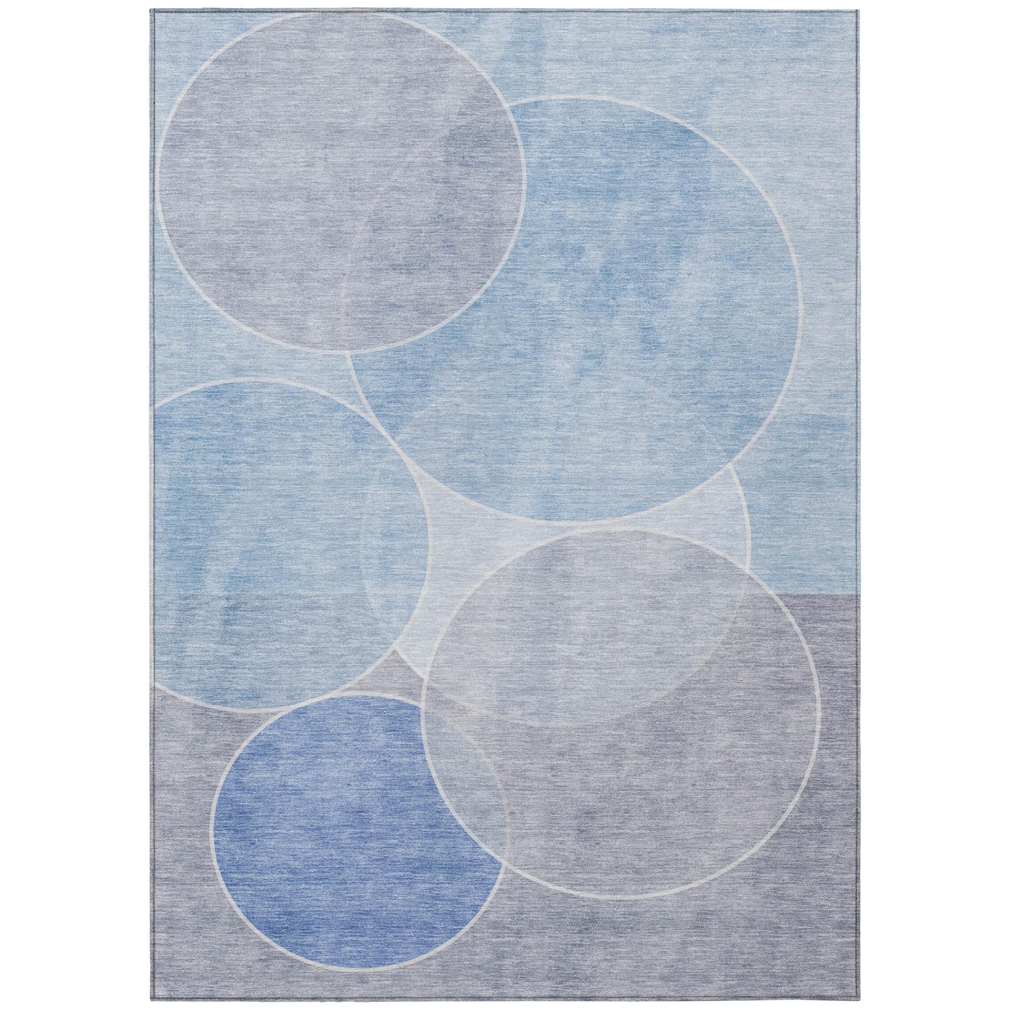 10' X 14' Sky Blue And Blue Geometric Washable Indoor Outdoor Area Rug Homeroots Outdoor