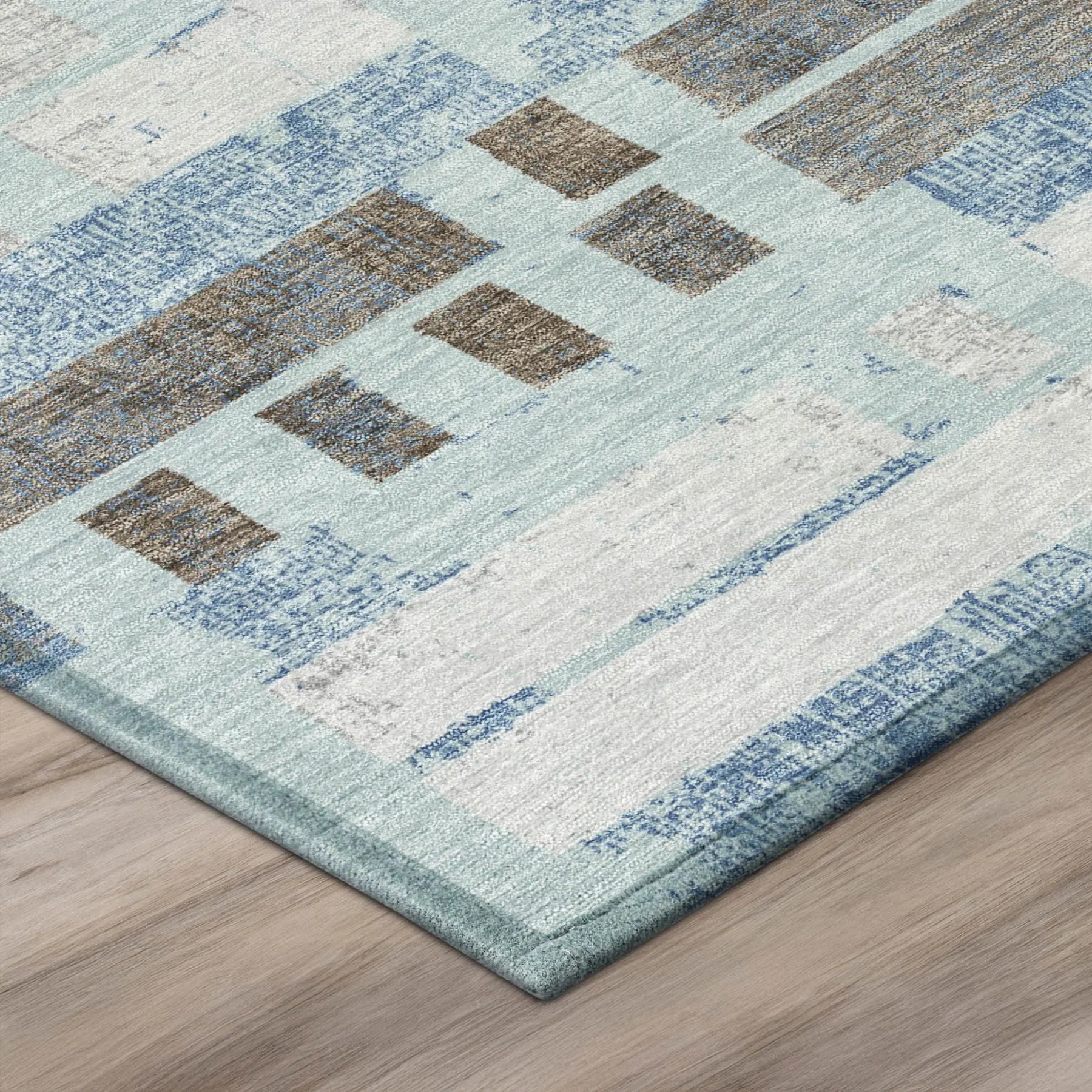 10' X 14' Sky Blue And Blue Striped Washable Indoor Outdoor Area Rug Homeroots Outdoor