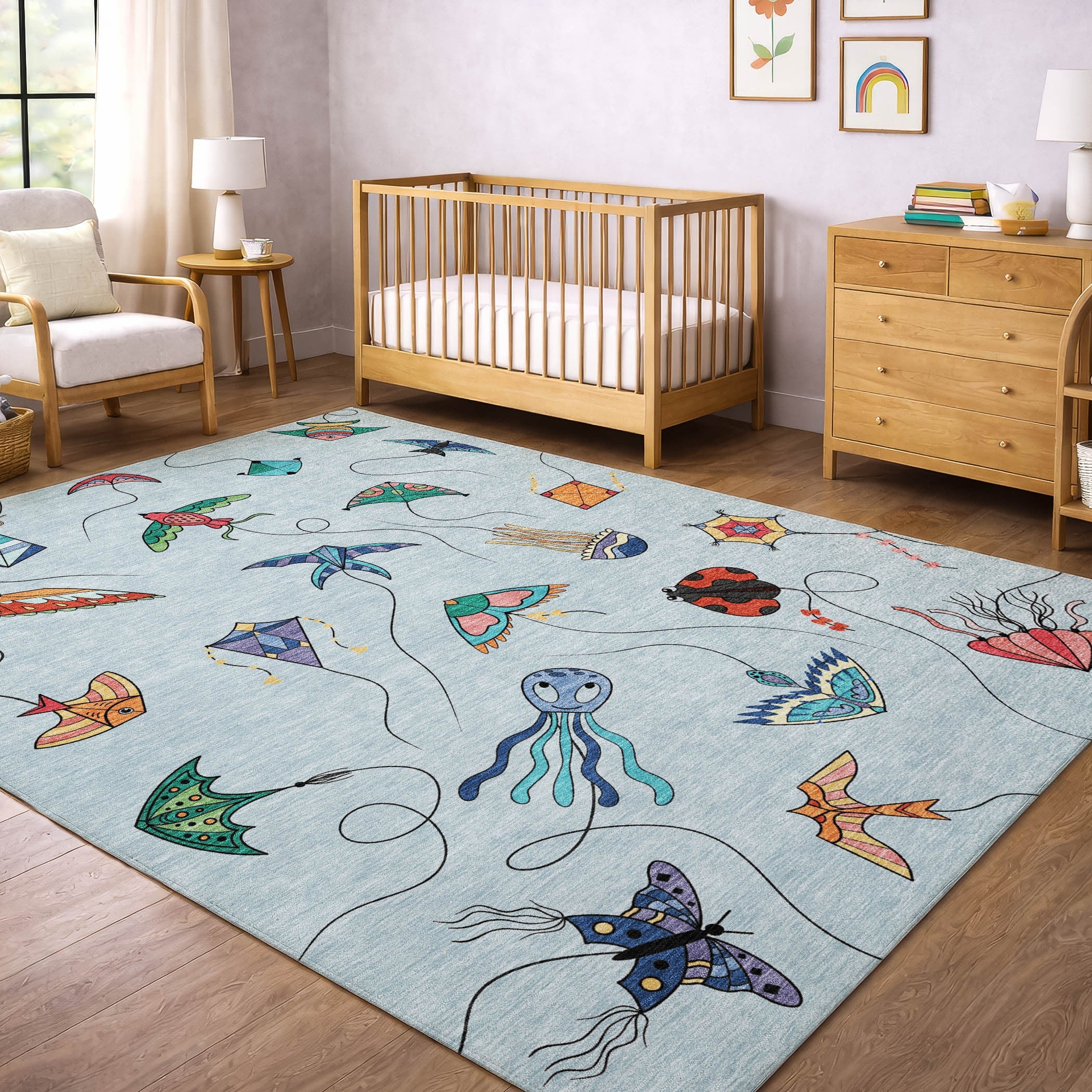 10' X 14' Sky Blue And Gold Geometric Washable Indoor Outdoor Area Rug Homeroots Outdoor